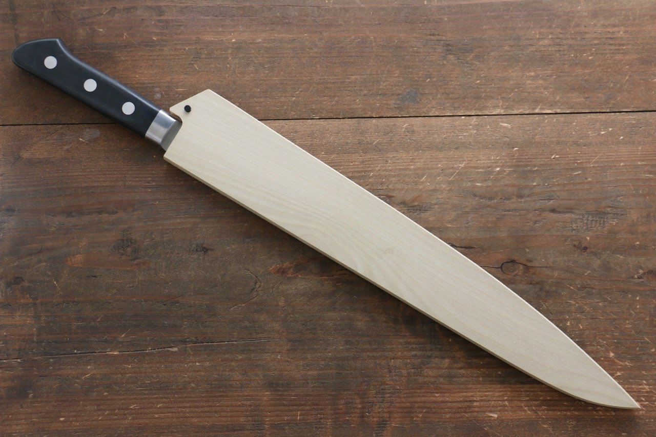 Premium Magnolia Saya Sheath for 300mm Sujihiki Knife - Handcrafted Plywood Pin - Perfect for Japanese Kitchen, Sushi Preparation & Professional Chefs