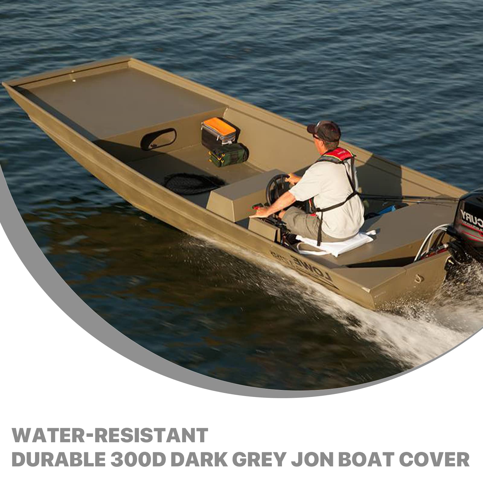 GOODSMANN Heavy Duty Waterproof Jon Boat Cover 14ft - Fits 14ft Length with 70'' Beam Width (Model 9411-13102-01A) | Durable Protection for Fishing, Hunting & Outdoor Storage