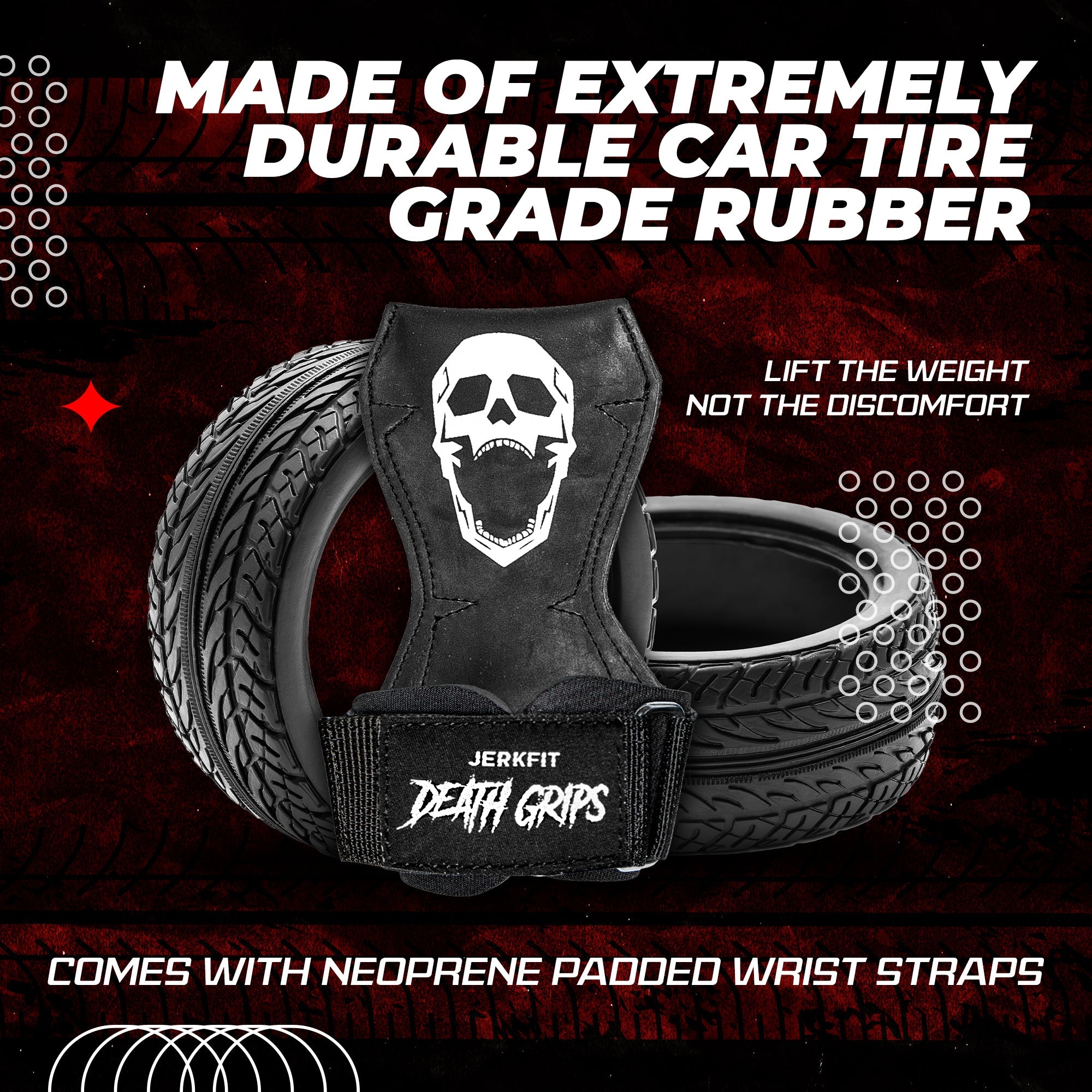 Death Grips Premium Heavy Duty Lifting Straps for Weightlifting & Powerlifting - Gym Workout Accessories for Deadlifts, Squats & Strength Training