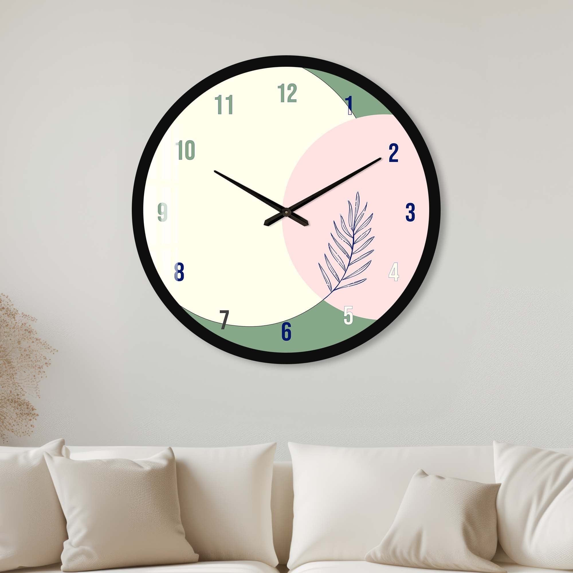 Premium Pistachio Glass Wall Clock - Modern Silent Non-Ticking Decor for Living Room, Bedroom, Office | Home & Office Decor