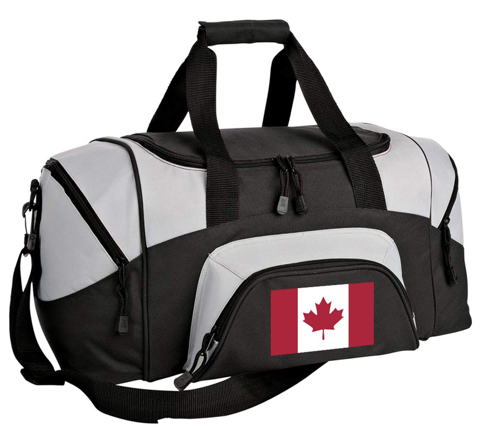 SMALL Canada Duffel Bag with Flag - Waterproof Travel Gym Bag & Carry-On Suitcase for Camping, Sports, and Weekend Getaways