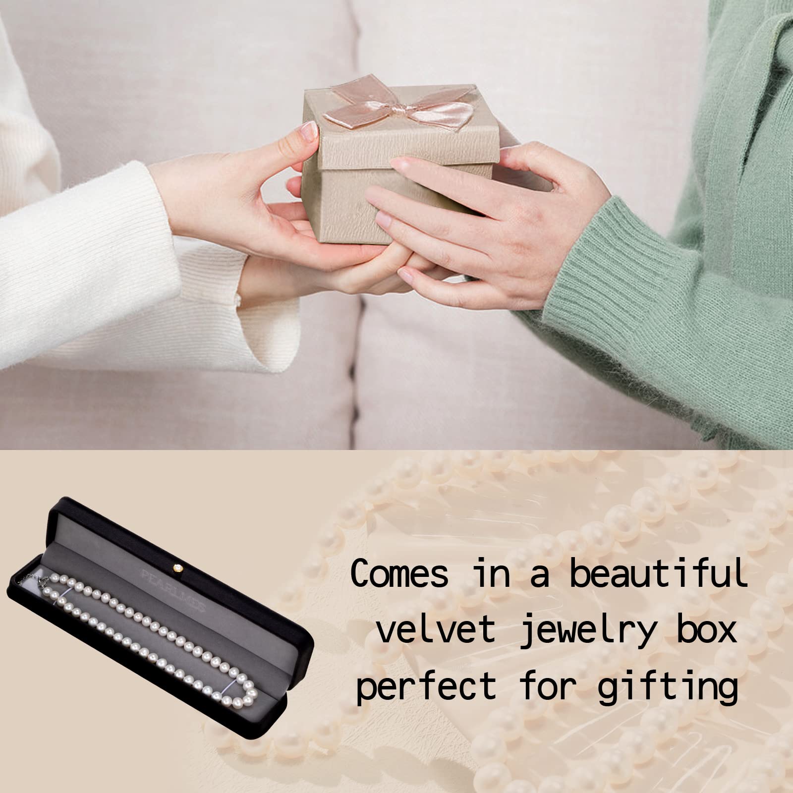 Real Pearl Necklace with Heart Clasp - Elegant Jewelry Gift for Women