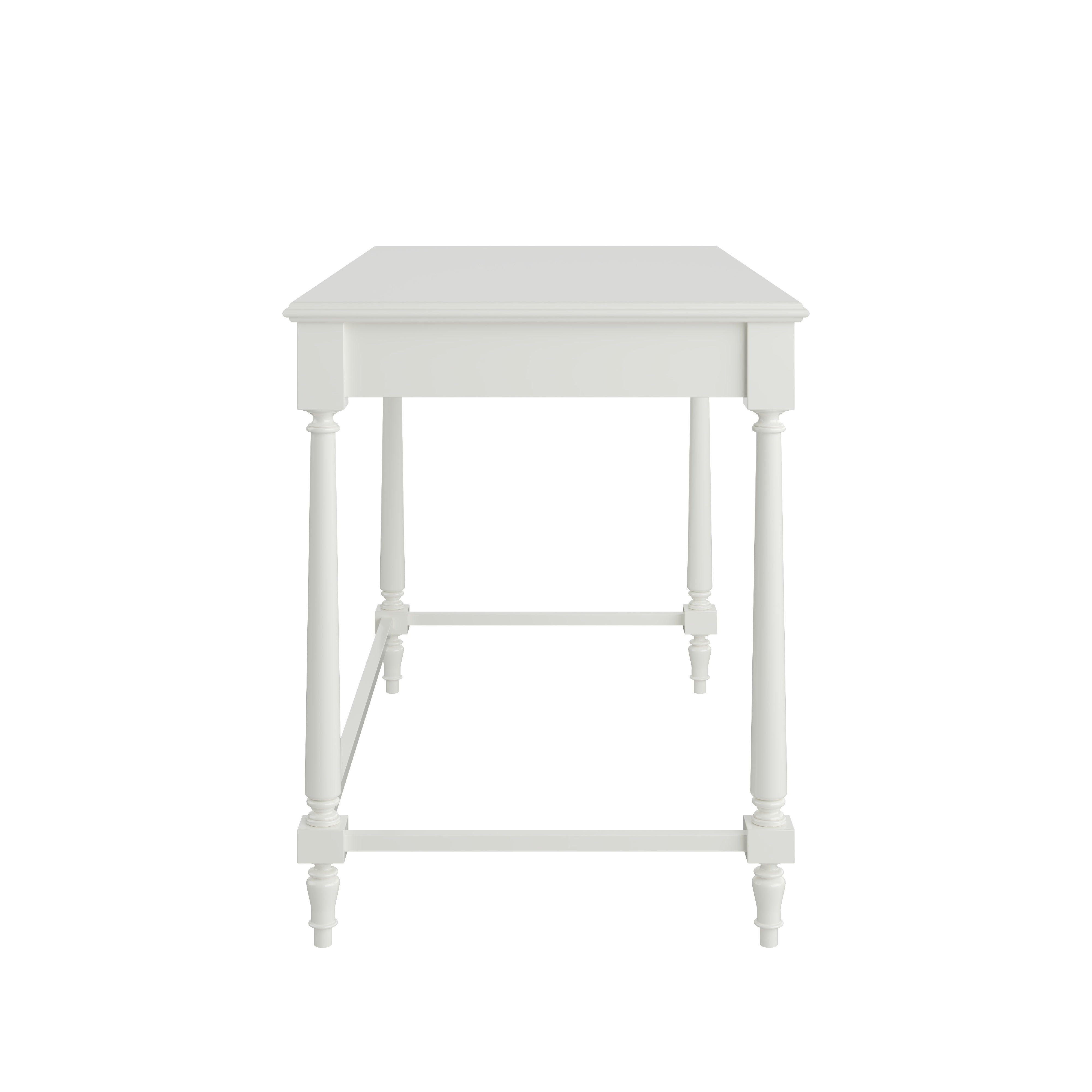Handmade Custom Painted Wooden Two-Drawer Writing Desk with Turned Legs - Perfect for Home Office, Study Room & Dormitory Decor