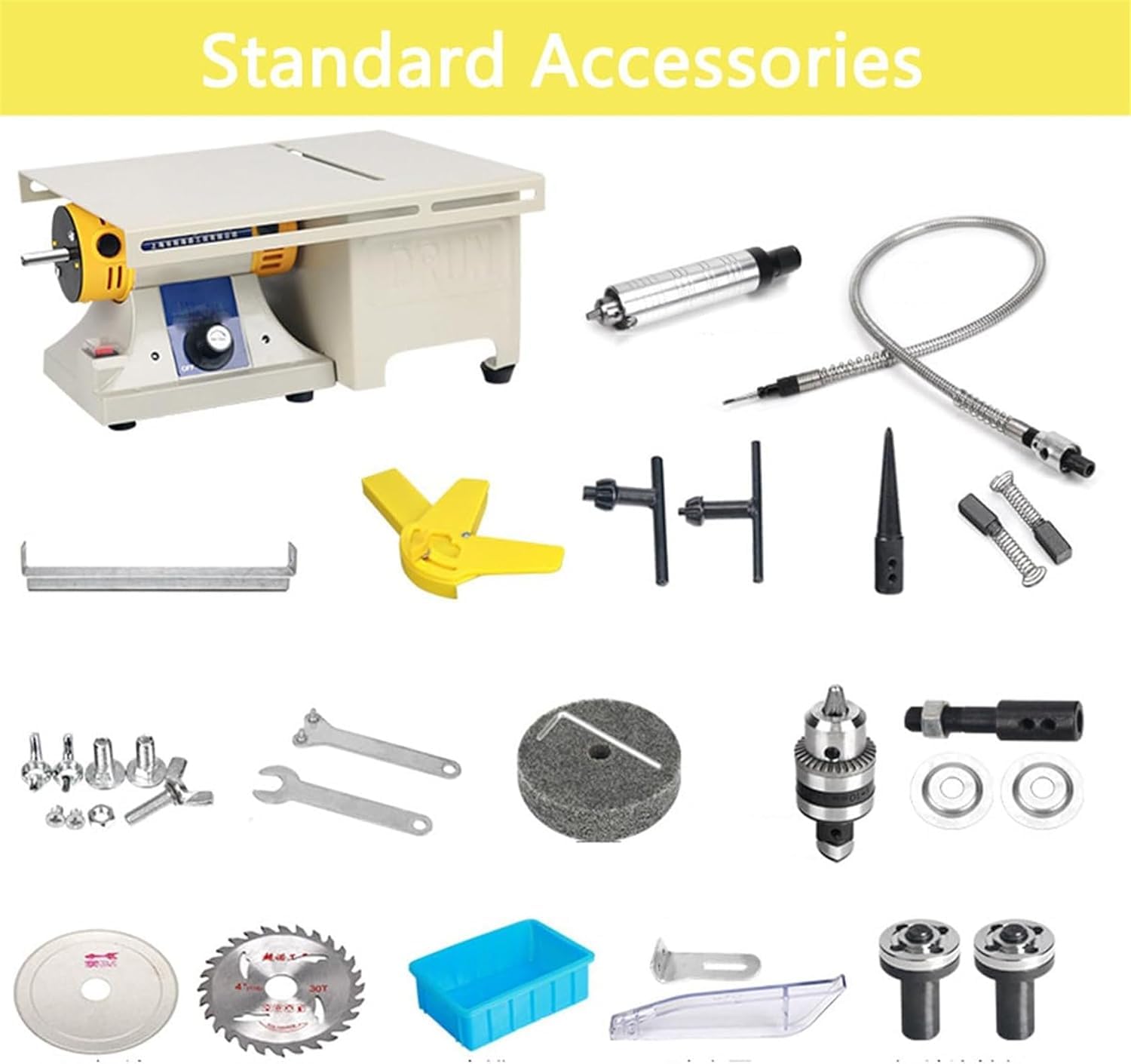 Professional Jewelry Lapidary Saw - Mini Table Saw & Grinder Polishing Machine for Cutting Rocks (0-10000 RPM, 220V) with Flexible Shaft & Right Benchtop - Perfect for Gemstone Cutting, DIY Jewelry Making & Rock Polishing