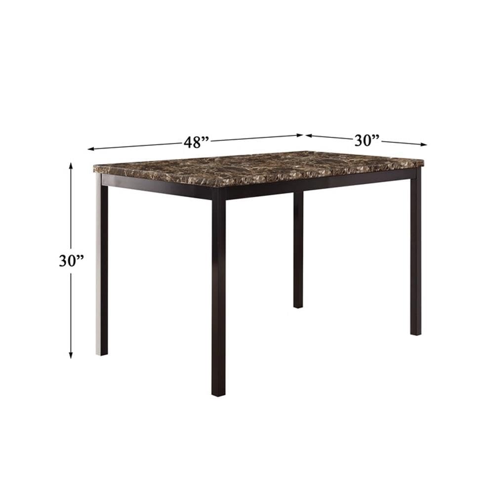Lexicon Tempe 5-Piece Black Metal Dining Set - Modern Transitional Style for Indoor/Outdoor Dining Room & Patio