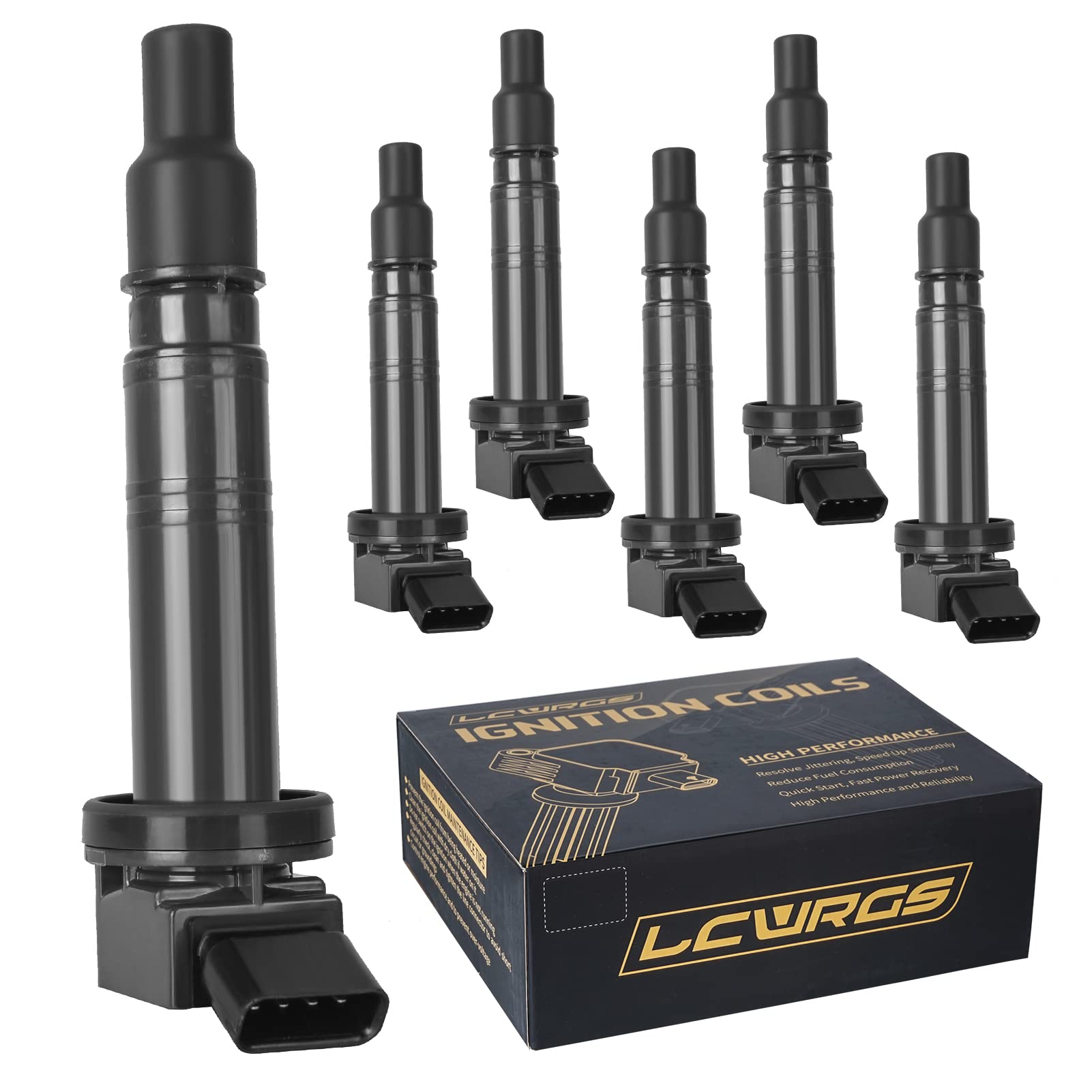 6-Pack Ignition Coil Set Compatible with 4.0L V6 Toyota Tacoma 4Runner Tundra FJ Cruiser Scion xB 2005-2015 - Replaces UF495 C1426 - Perfect for Engine Performance & Smooth Driving