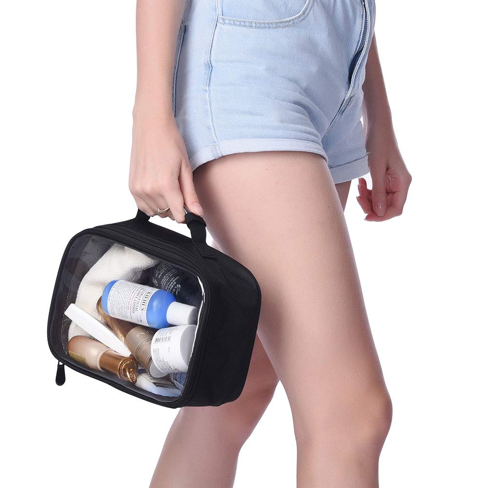 BYOOTIQUE 420D Clear Nylon Makeup Bag - Waterproof Travel Toiletry Organizer with Zipper, Lightweight Transparent Cosmetic Case for Women - Perfect for Pool, Gym, Beach & Airplane Travel Essentials