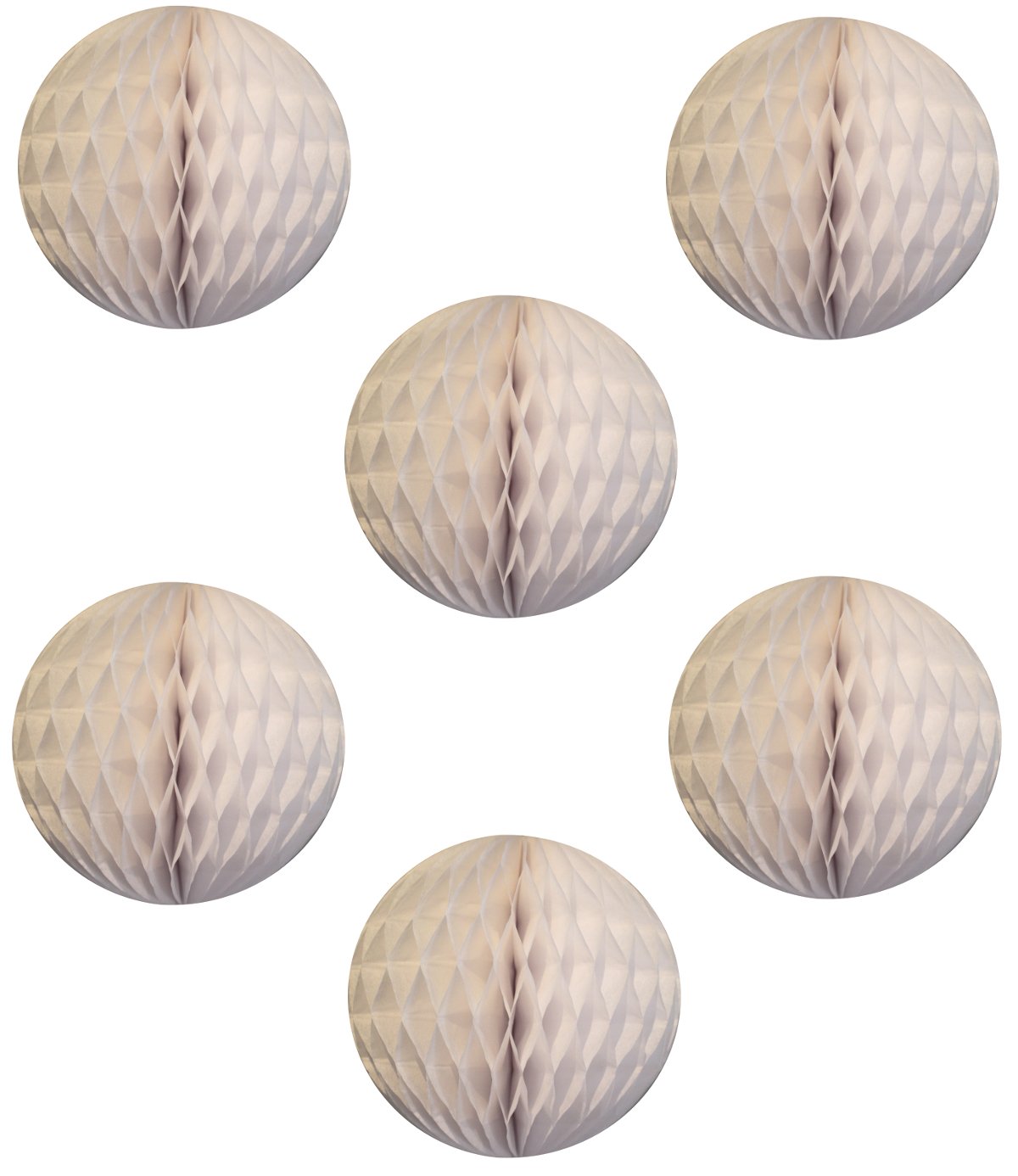 6-Pack 5 Inch White Honeycomb Tissue Paper Balls for Party Decorations, Wedding Centerpieces, Baby Showers & Home Decoration