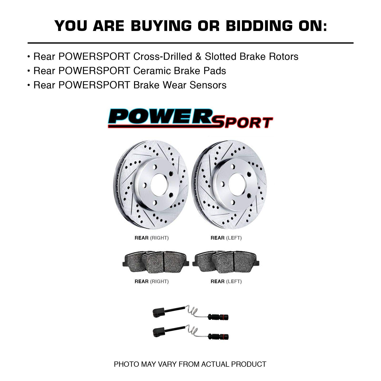 PowerSport Rear Brake Pads and Rotors Kit - Ceramic Brake Pads & Rotors Set BLCR.35165.02 | High-Performance Braking System for Motorcycles, ATVs & UTVs | Perfect for Off-Road, Racing & Daily Commuting