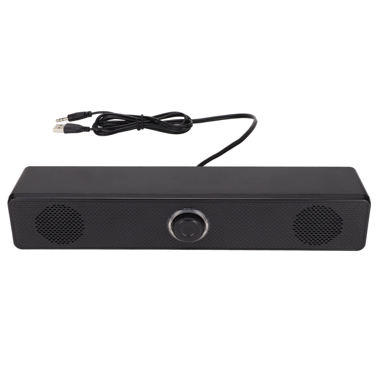 Ciciglow Wired Speaker with 3.5mm Input & USB Power - Compact Computer Soundbar with Volume Control for PC, Laptop, Tablet - Perfect for Home Office, Gaming & Multimedia Entertainment