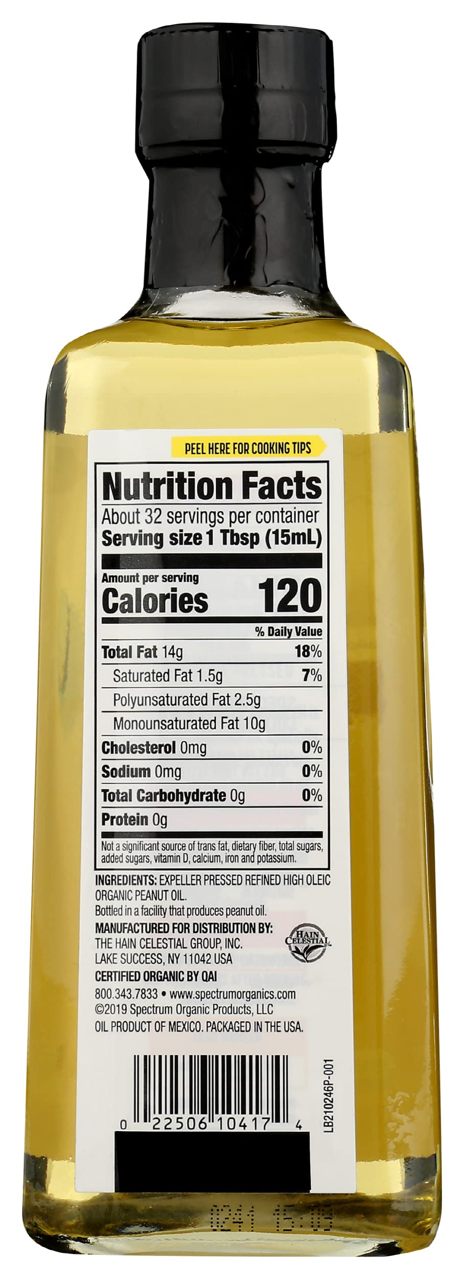 Spectrum Naturals Organic Peanut Oil - 16 fl oz (Pack of 6) - High Heat Cooking Oil, Non-GMO, Unrefined - Perfect for Frying, Stir-Frying & Asian Cuisine