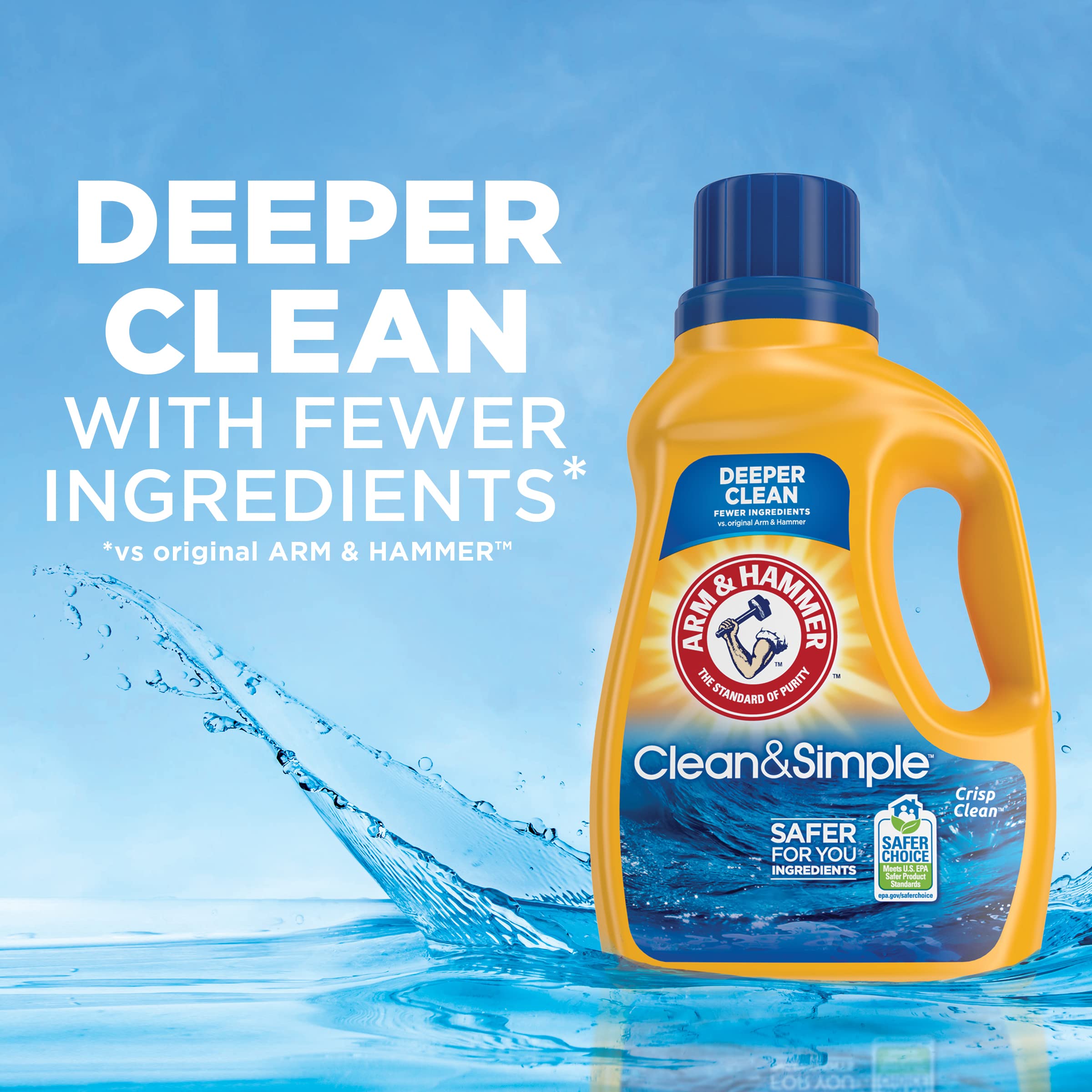 Arm & Hammer Clean & Simple Liquid Laundry Detergent - 77 Loads, 100.5 Fl oz | Gentle & Effective for All Fabrics | Perfect for Families, Sensitive Skin & Everyday Laundry