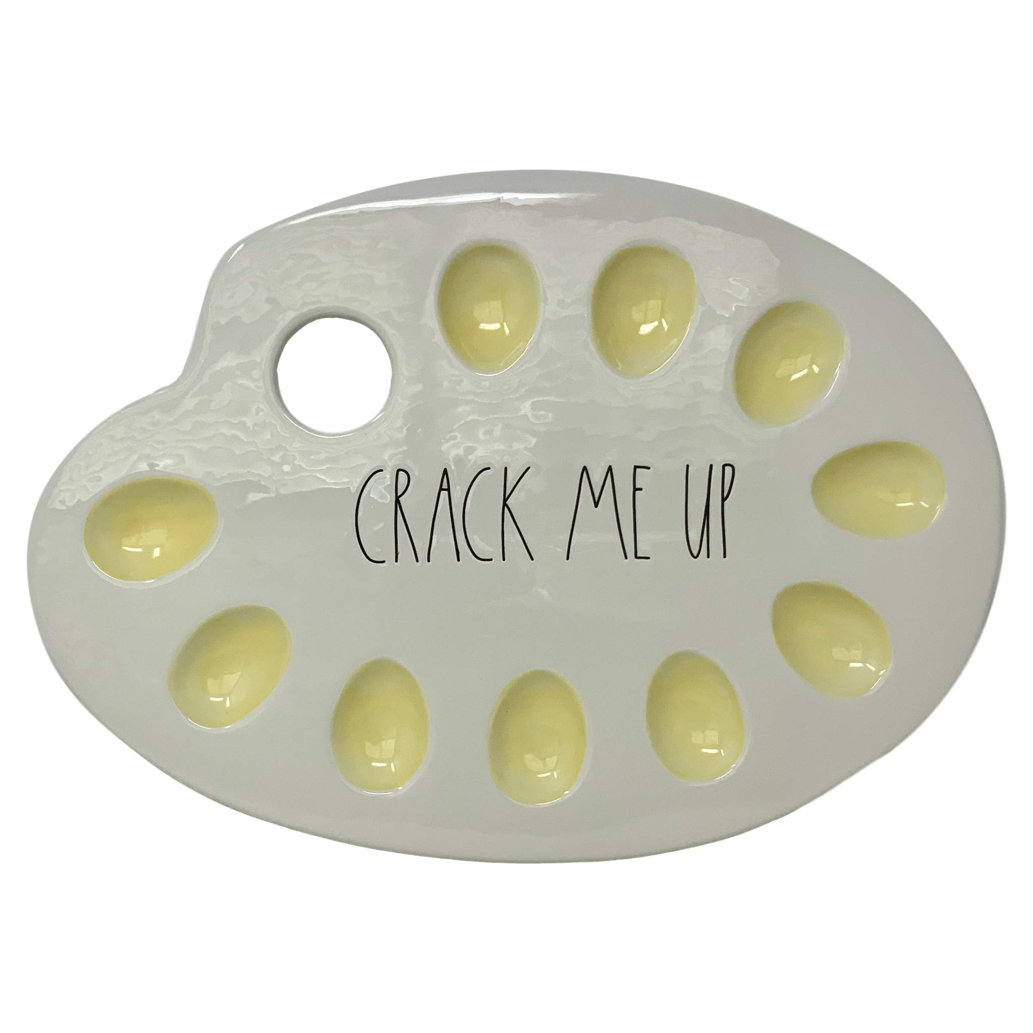 Rae Dunn Easter Deviled Egg Serving Tray - Ceramic Appetizer Platter with 
