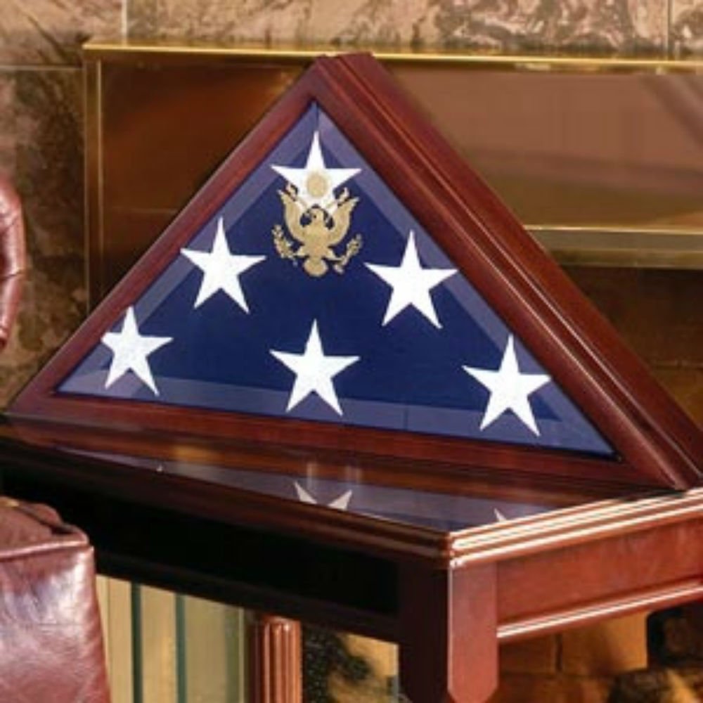 Premium Military Burial Flag Display Case - Large Coffin Flag Box for American Veterans | Honorable Memorial Display for Funerals, Home Decor & Patriotic Tributes