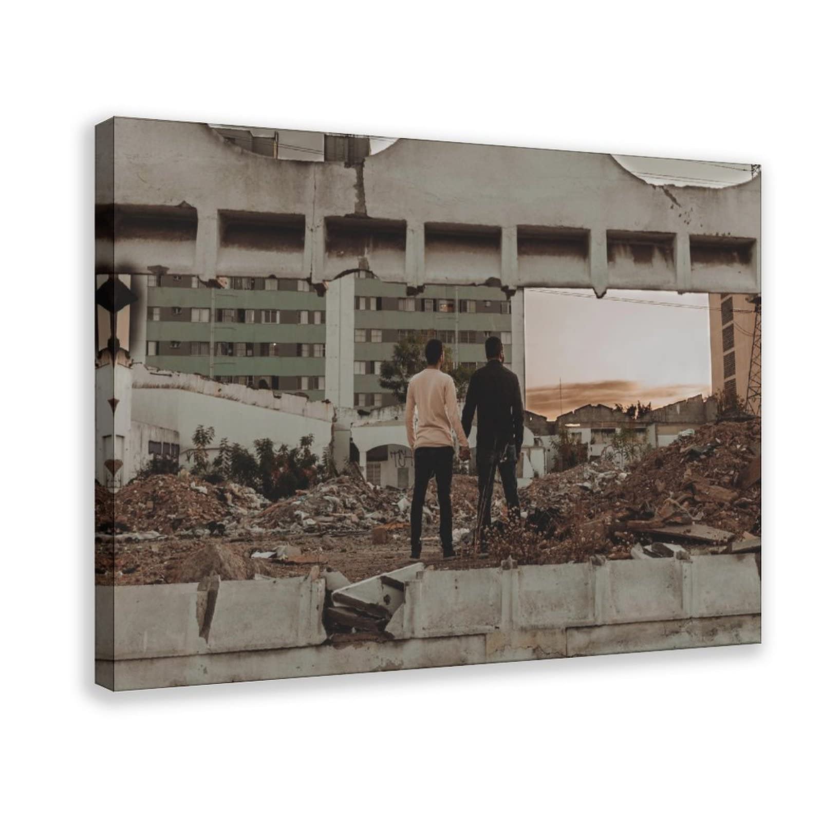 Ruins Facing The Future Together Wall Art Print - Modern Canvas Poster for Home & Office Decor - Aesthetic Room Decorations for Bedroom, Living Room & Workspace - Perfect Gift for Housewarming & Interior Design