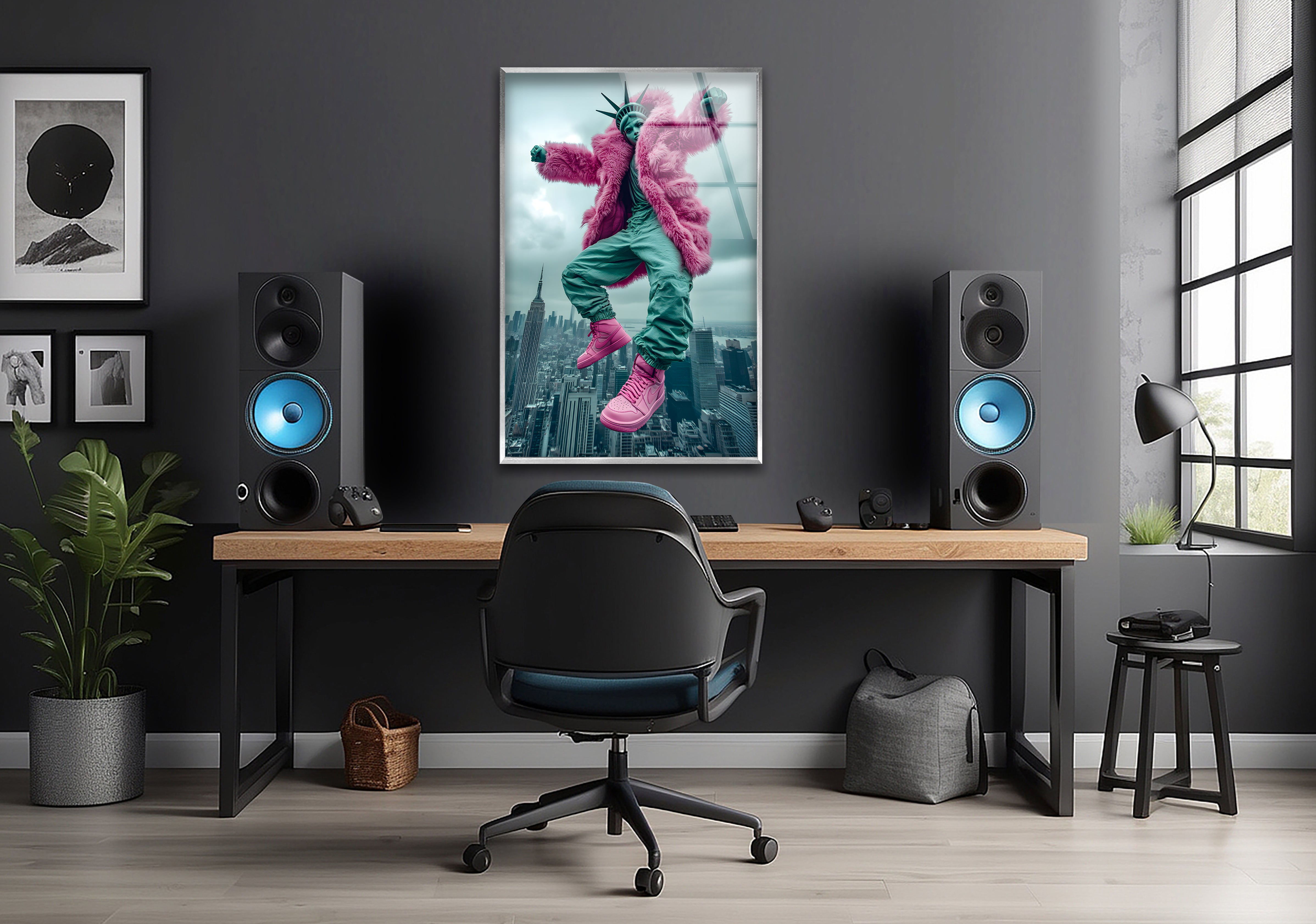 Modern Glass Wall Art - Handcrafted Abstract Design for Home & Office Decor | Perfect for Living Room, Bedroom, or Workspace