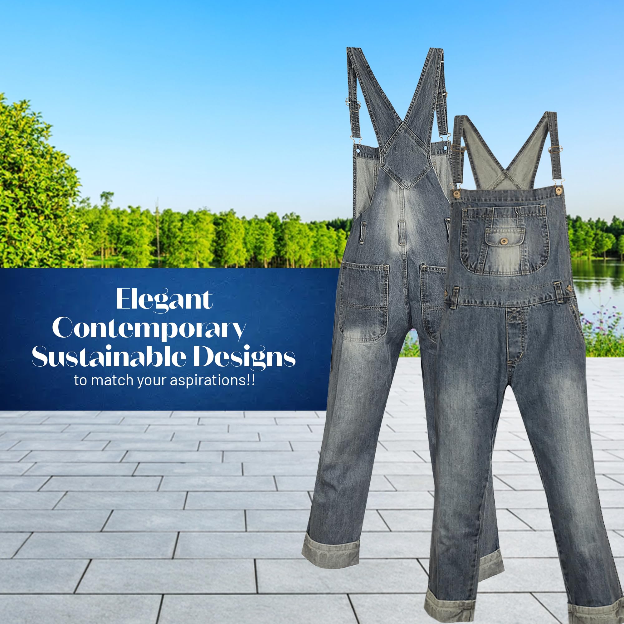 Women's Clove Jeans Capri Dungarees - Straight Leg Blue Denim Jumpsuit with Coin Pocket - Plus Size 8-22 - Casual Outfit for Work, Weekend & Street Style