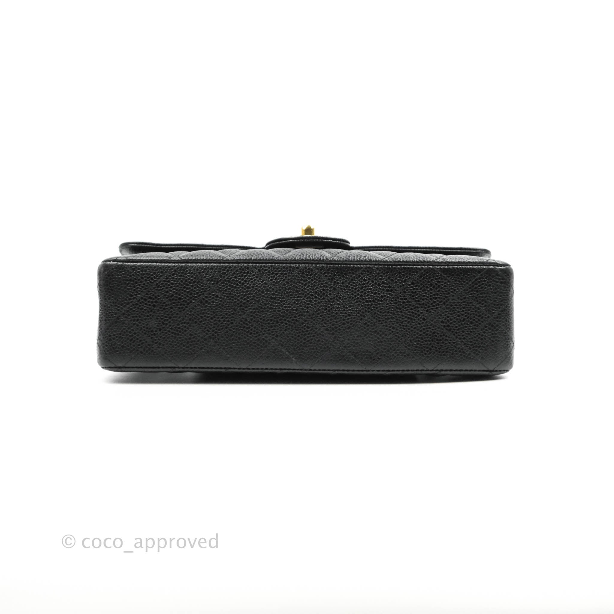 Chanel Classic Medium Double Flap Bag in Black Caviar Leather with Gold Hardware - Luxury Handbag for Women, Perfect for Work, Evening Events & Special Occasions