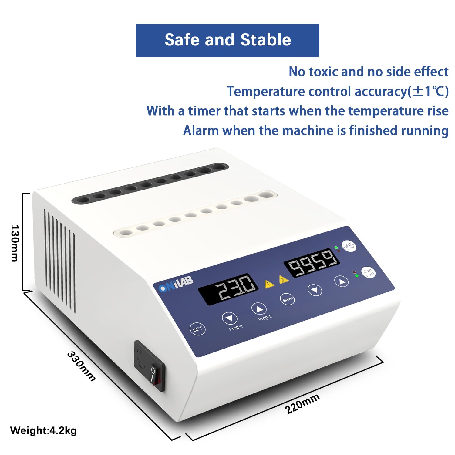 ONiLAB Professional PRP PPP Gel Heating Machine - Dual Mode (Heating & Fan Cooling) for 4x5ml & 16x1ml-2.5ml Tubes - Touch Button Operation - Perfect for Medical Clinics, Beauty Salons & Home Use