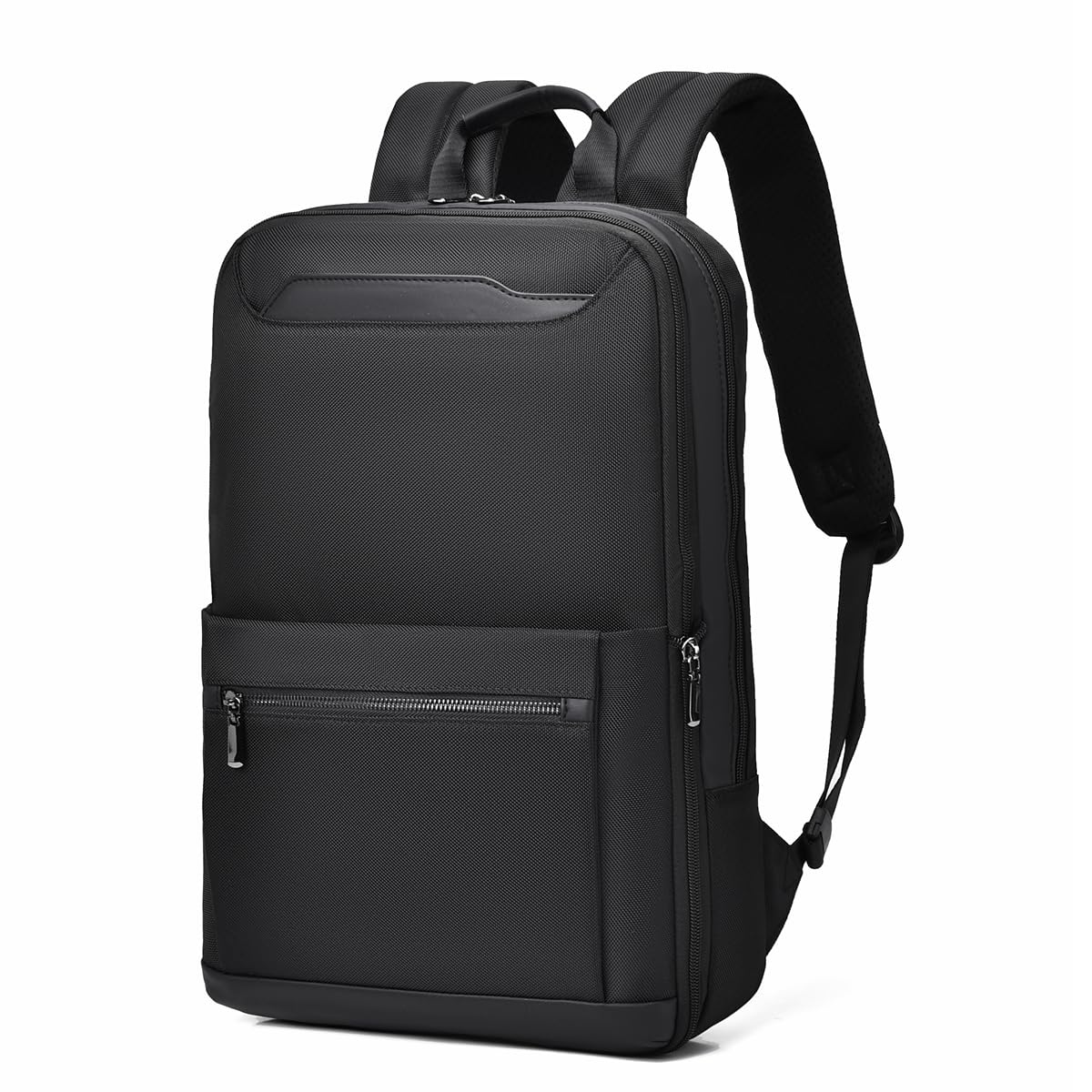 Slim Expandable Laptop Backpack for Men - 15.6 Inch Flatpack Travel & College Backpack (Black) - Perfect for Business Trips, Commuting & Campus Use