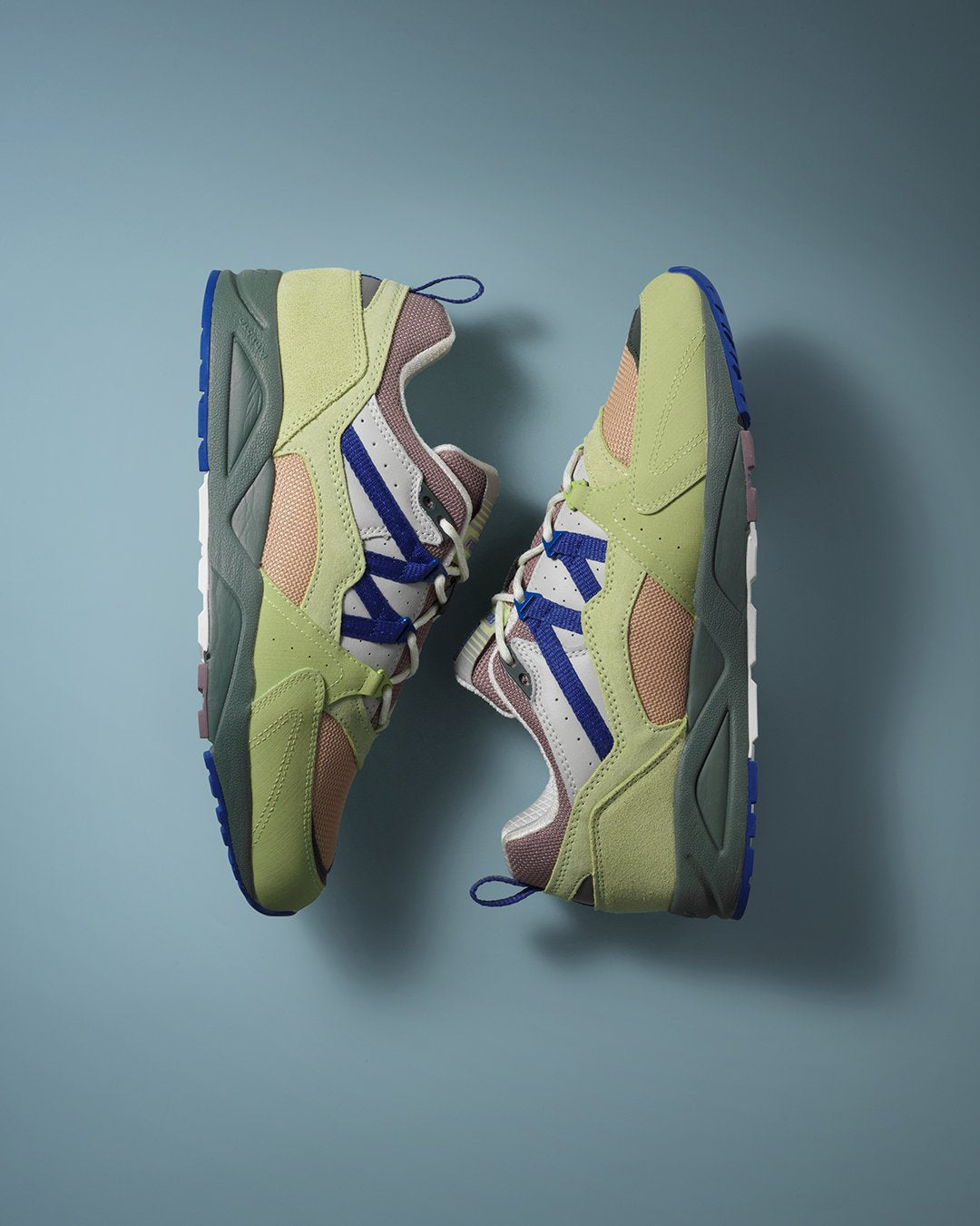 FUSION 2.0 Running Shoes - Shadow Lime & Amparo Blue | Lightweight Athletic Sneakers for Men & Women | Perfect for Jogging, Gym Workouts & Daily Wear