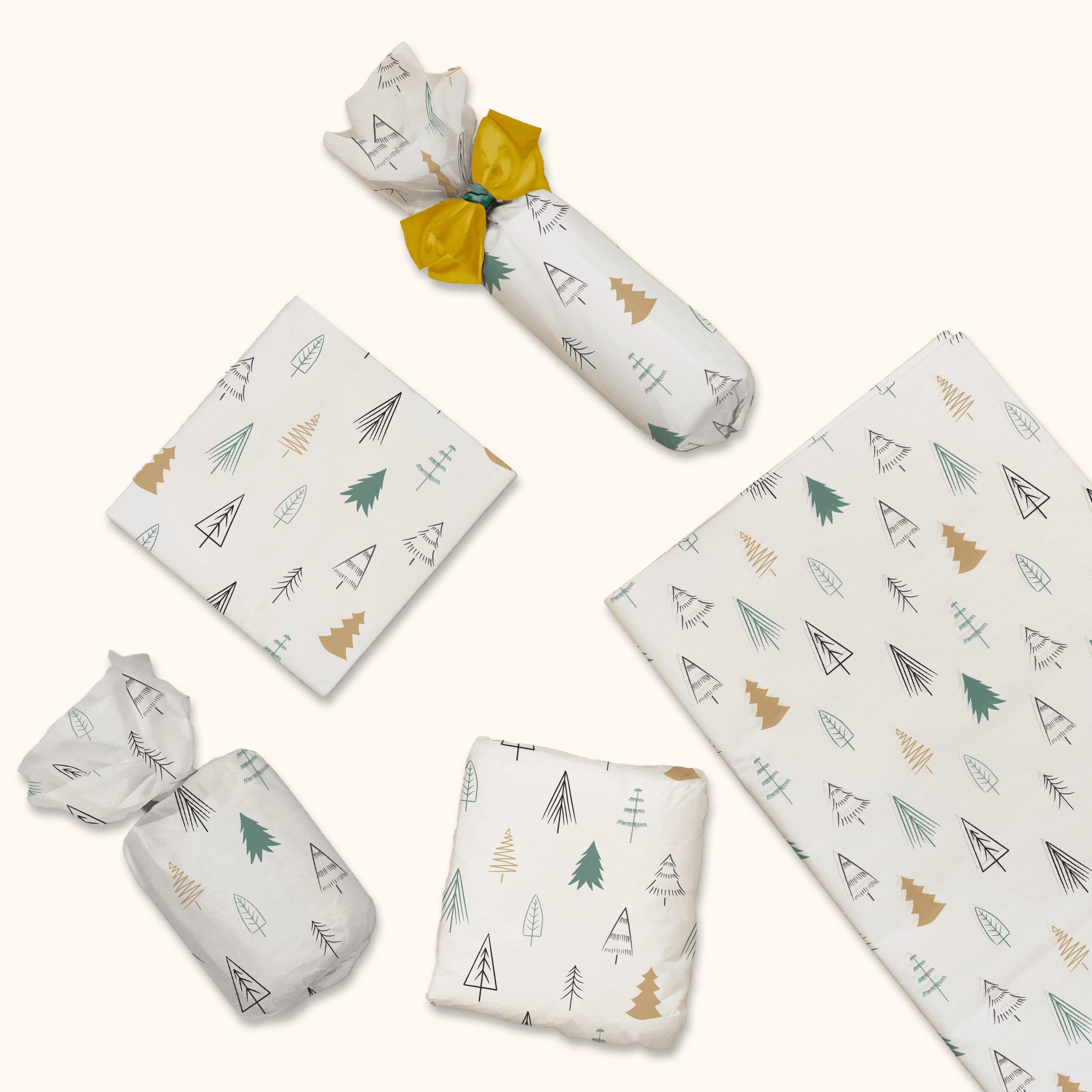 Premium Fir Trees Tissue Paper - Soft, Eco-Friendly, and Absorbent for Holiday Decorations, Gift Wrapping & Party Supplies