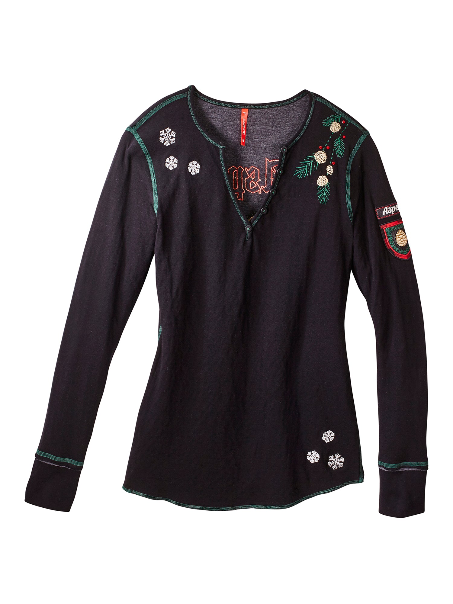 Pine Cone Embroidered Henley Shirt for Men - Soft Cotton Casual Button-Up Shirt with Unique Nature Design - Perfect for Outdoor Adventures, Fall Fashion & Cozy Layering