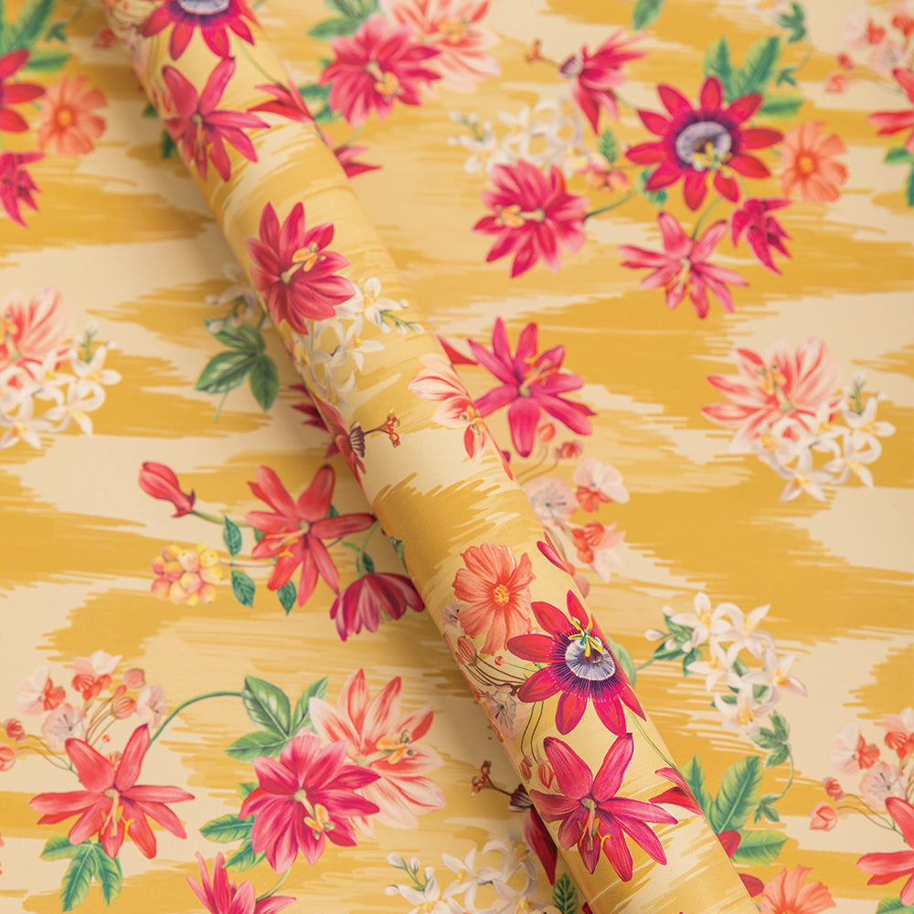 Flower Fully Yours Ikat Wrapping Paper Set - 20 or 40 Sheets for Gift Wrapping, Scrapbooking & DIY Crafts