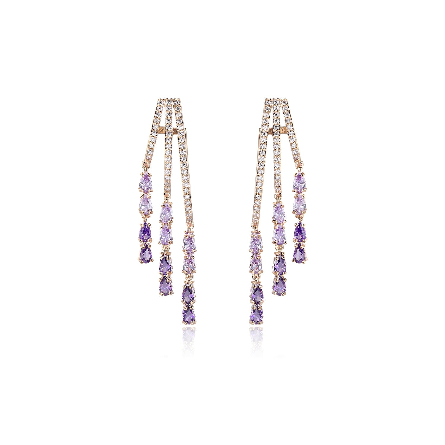 Stylish Cubic Zirconia Drop Earrings for Women - Elegant Crystal Dangle Jewelry for Parties & Special Occasions | Perfect Gift for Girls, Bridesmaids & Fashion Lovers (CE11903)