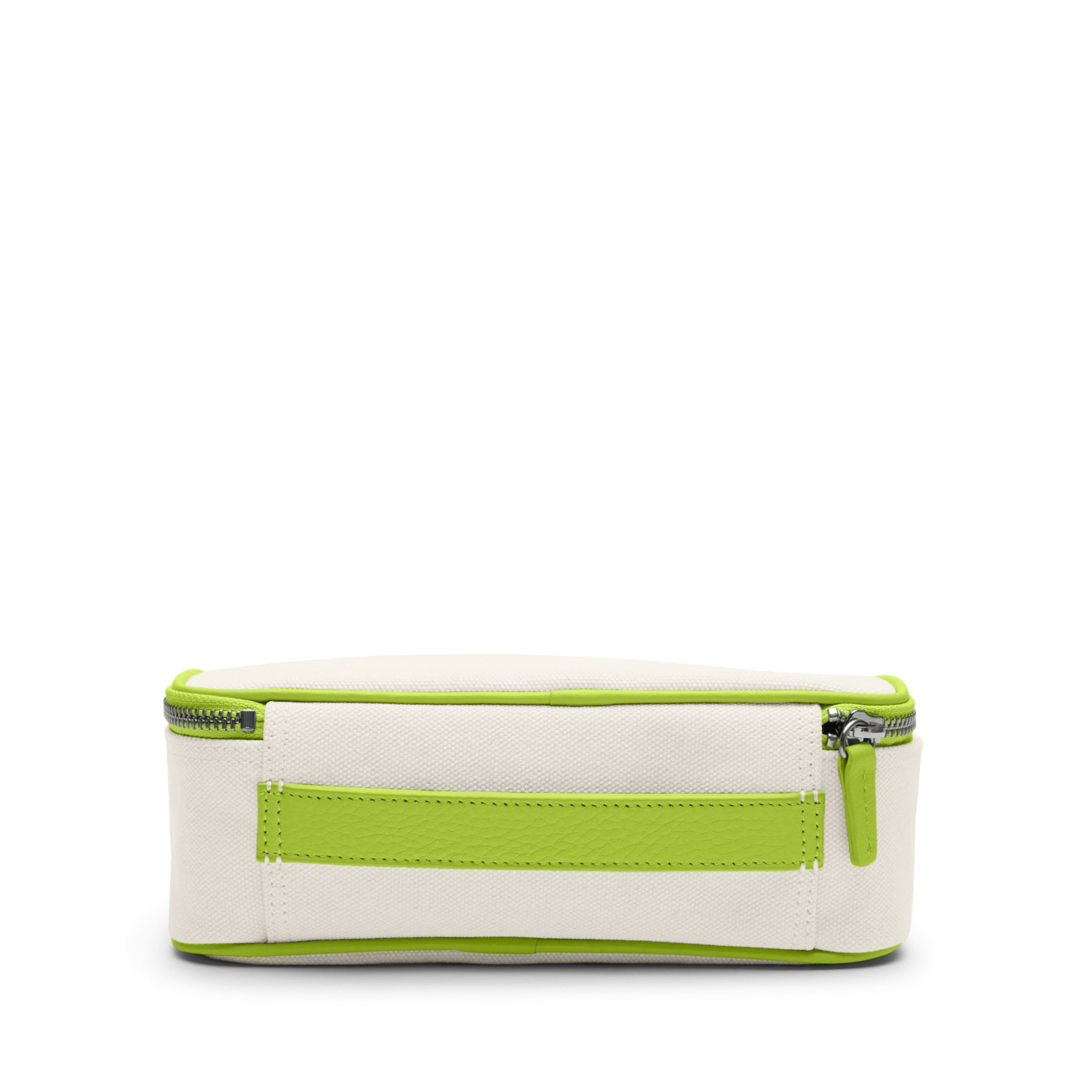 Medium Travel Organizer - Natural Canvas & Lime Fabric Toiletry Bag for Men & Women | Perfect for Weekend Trips, Gym, Camping & Business Travel Accessories