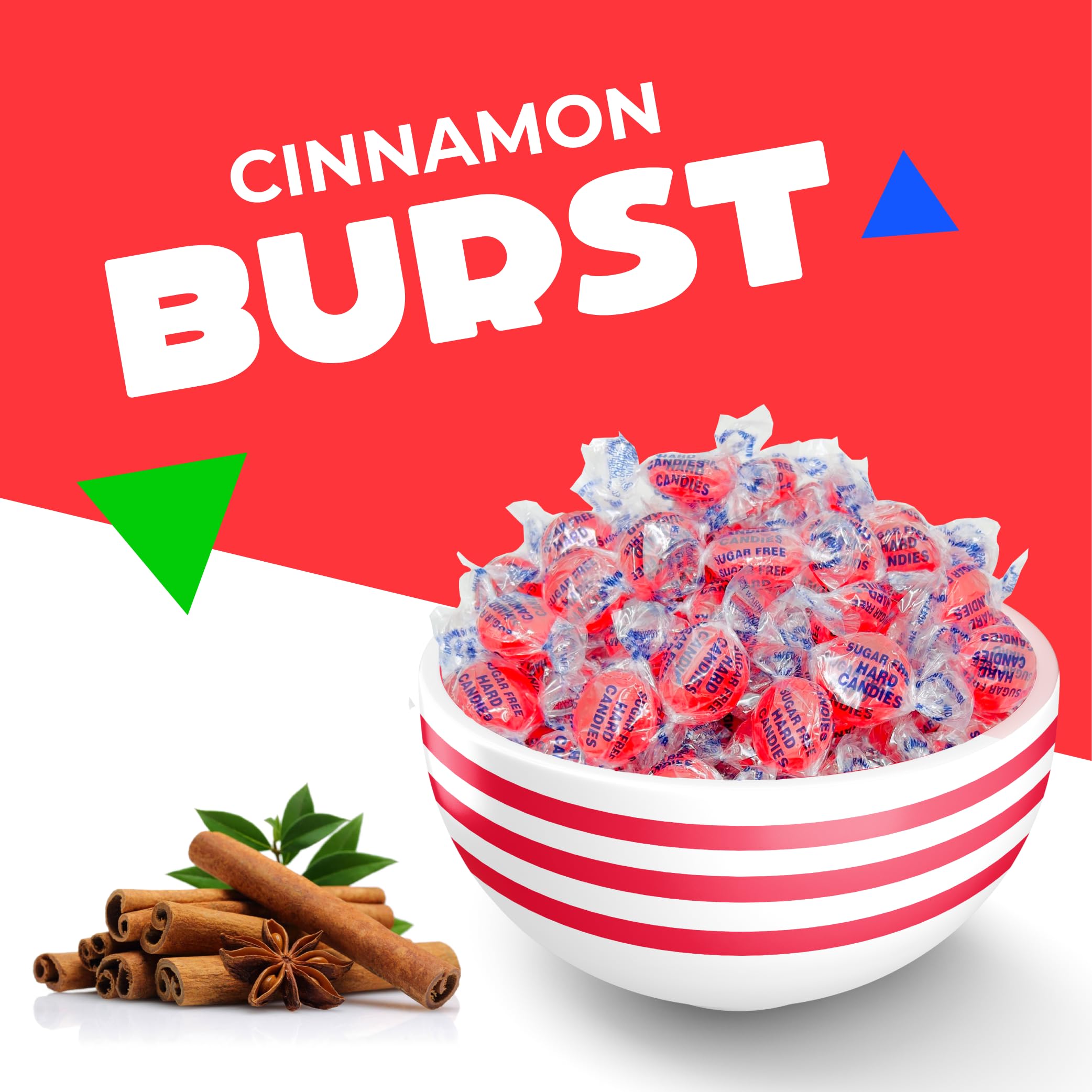 Sugar Free Cinnamon Hard Candy Buttons - 1 Pound Bag (16oz) | Keto Friendly, Low Carb Snack for Diabetics & Weight Loss | Perfect for Office, Travel and Holiday Treats