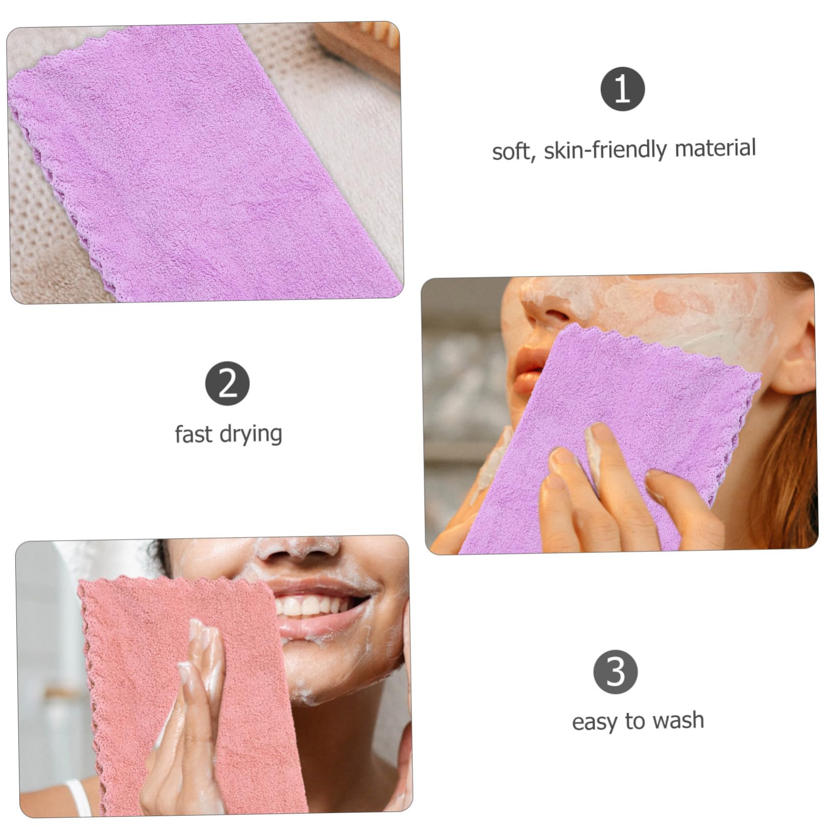 8-Piece Coral Fleece Baby Washcloths Set - Organic Cotton Bath Towels for Face, Hands & Bathing | Soft & Quick-Drying Polyester Towels for Infants, Kids & Adults | Perfect for Bathroom, Spa, Travel & Window Cleaning
