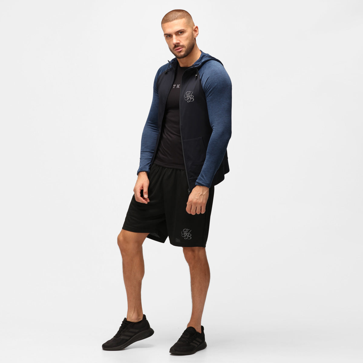 TKB Men's Navy Melange Zip-Up Hoodie - Comfortable & Stylish Casual Wear for Everyday Outfits and Outdoor Activities
