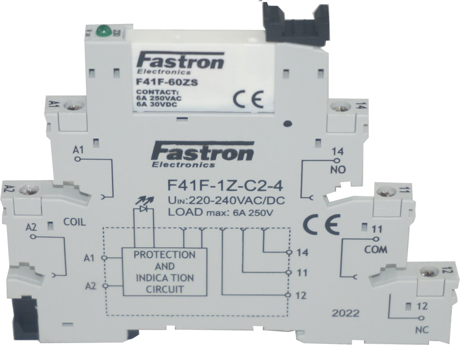 F41F 1Z C2 4 240VAC Slimline Relay with Socket and Screw Terminals - 60A 240V AC Power Control for Industrial Automation, HVAC Systems, and Electrical Equipment