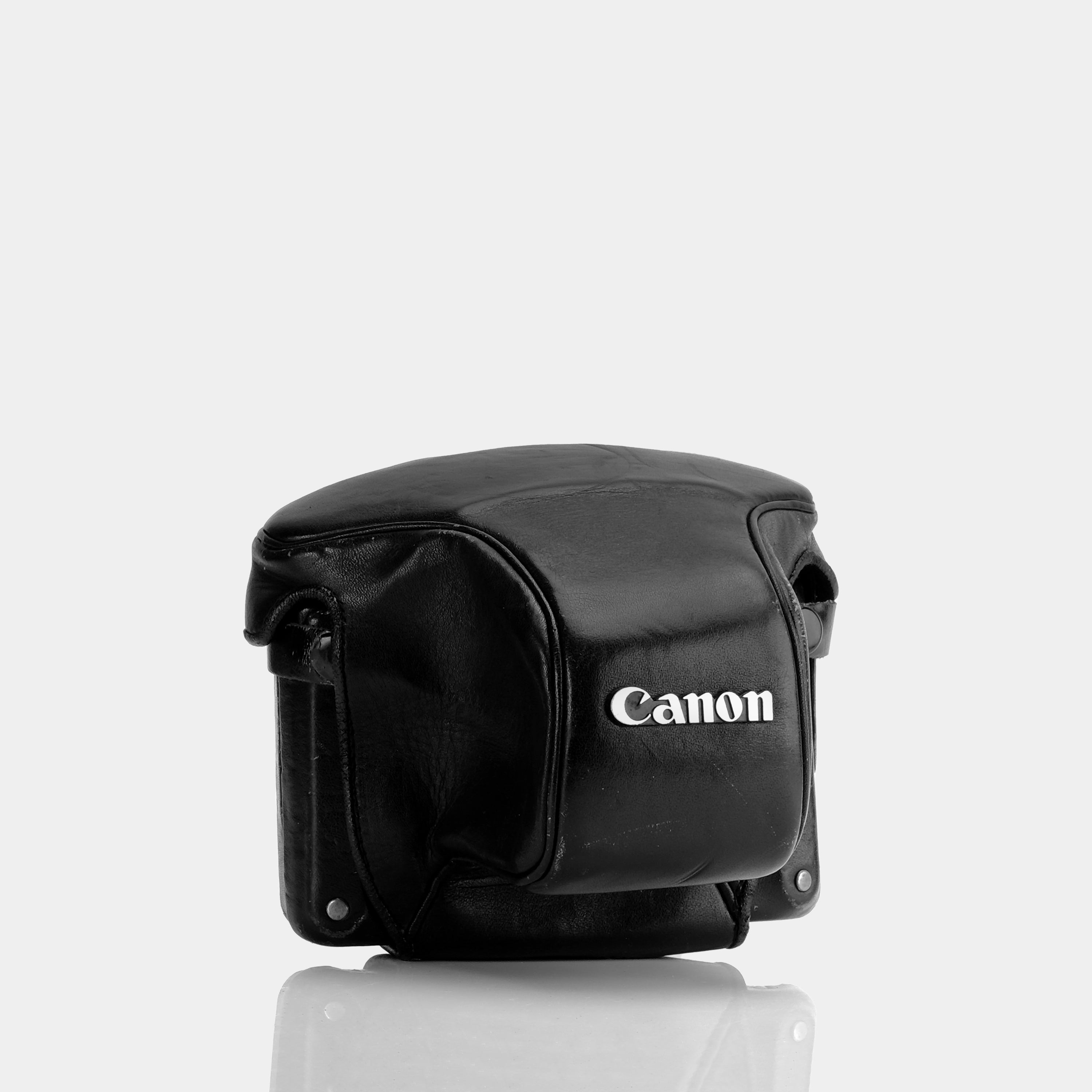Canon Faux Leather Black Camera Bag - Waterproof DSLR/SLR Camera Case with Adjustable Strap for Travel & Outdoor Photography (Fits Canon, Nikon, Sony)