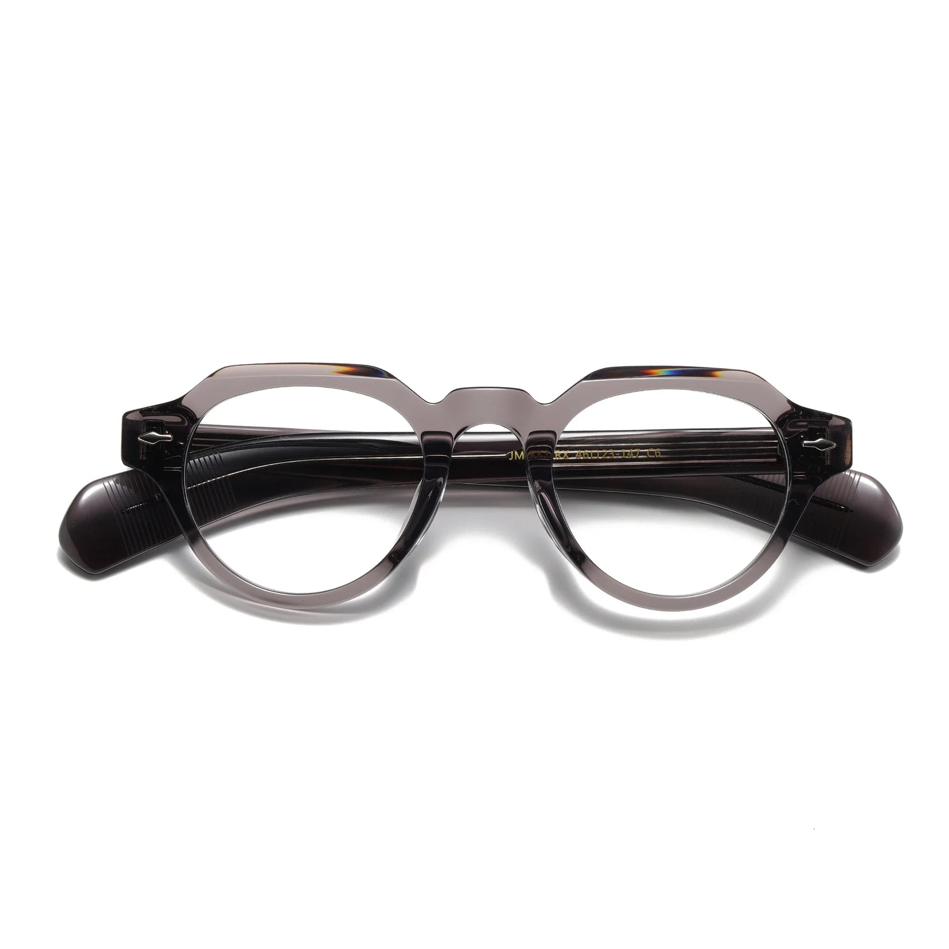 Unisex Full Rim Flat Top Round Thick Acetate Eyeglasses 409139 - Stylish & Durable Eyewear for Men & Women - Perfect for Reading, Work, and Fashion Accessories
