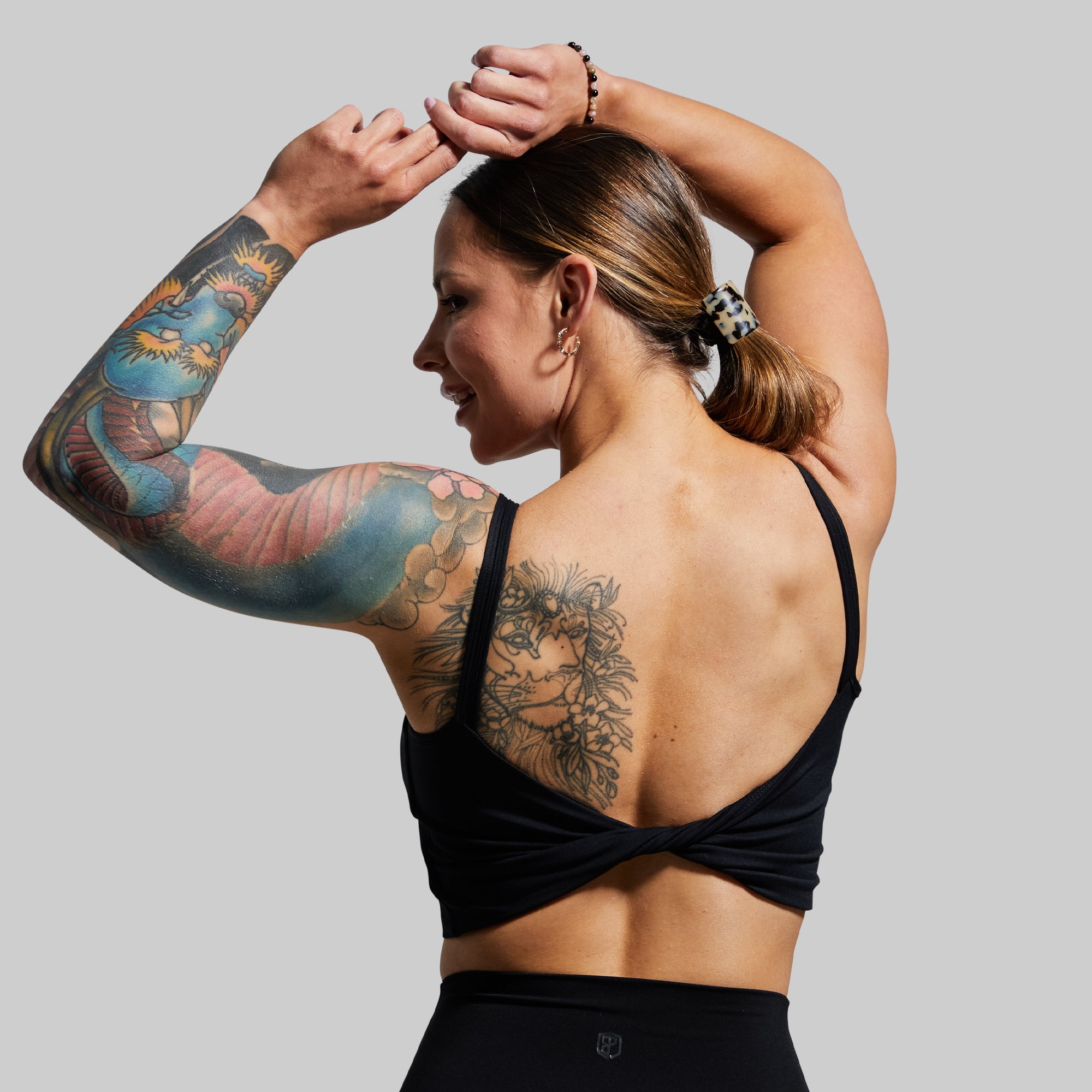 High Support Don't Get It Twisted Sports Bra - Breathable Workout Top for Women (Black) | Perfect for Yoga, Running & Gym Training