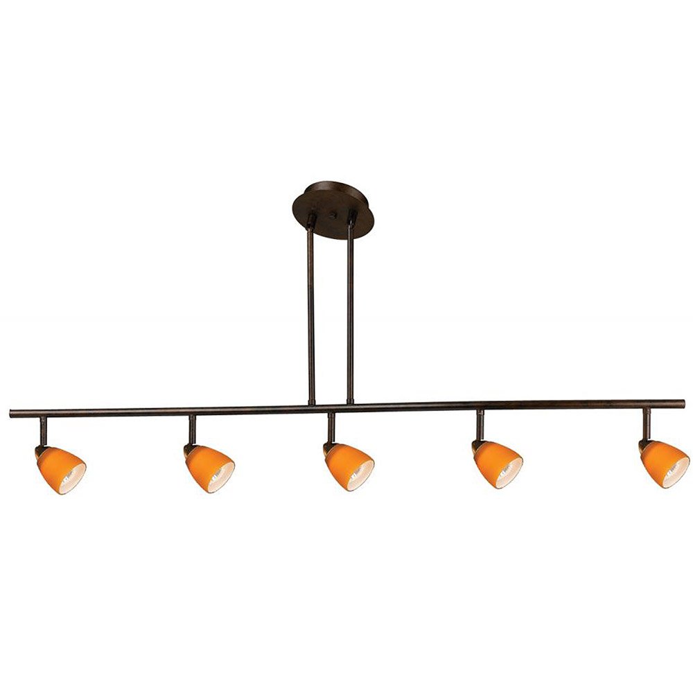Cal Lighting CALSL-954-5-DB/MWH Modern 5-Light Pendant Lighting Fixture - Brushed Nickel & White Glass Shades for Kitchen Island, Dining Room, or Entryway Lighting