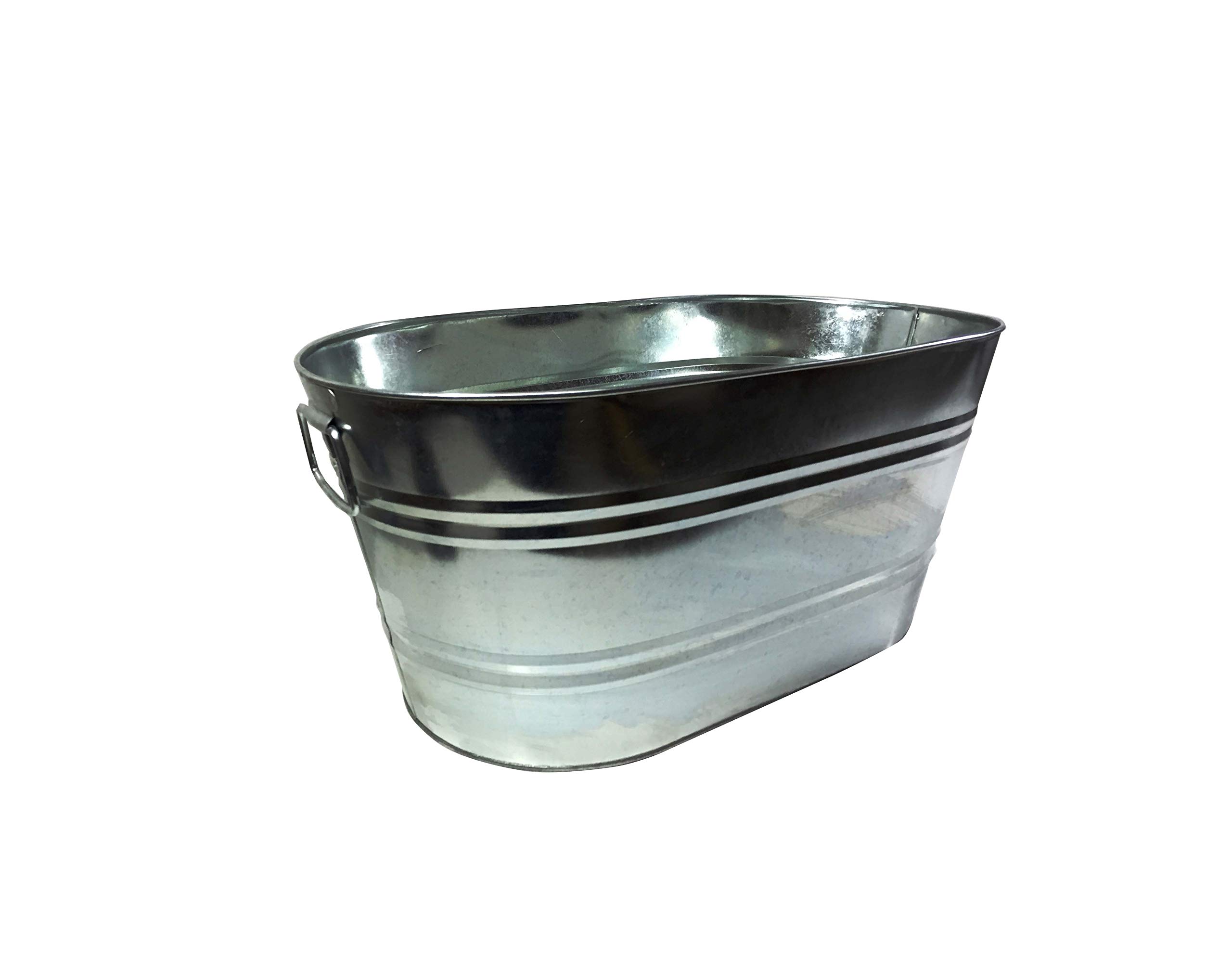 FixtureDisplays Galvanized Metal Ice Bucket - 5 Quart Beverage Cooler for Beer, Wine & Drinks - Rustproof Party Chilling Bucket for Outdoor BBQ, Picnic & Home Entertaining (Model 15358-NF)