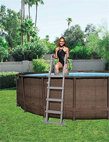 Bestway 48 Inch Above Ground Pool Ladder - Heavy Duty Steel Frame with Non-Slip Steps for Safe Entry & Exit | Perfect for Inflatable & Metal Frame Swimming Pools | Backyard, Summer Fun, Family Use