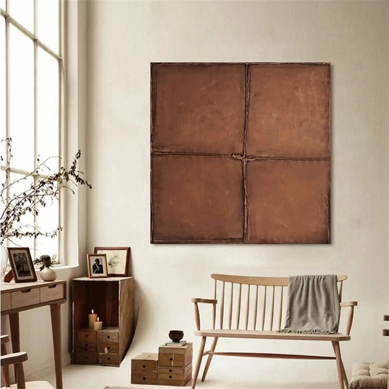 Abstract Tranquility Frameless Stretched Canvas Wall Art Painting - Modern Home Decor for Living Room, Bedroom & Office #WS200