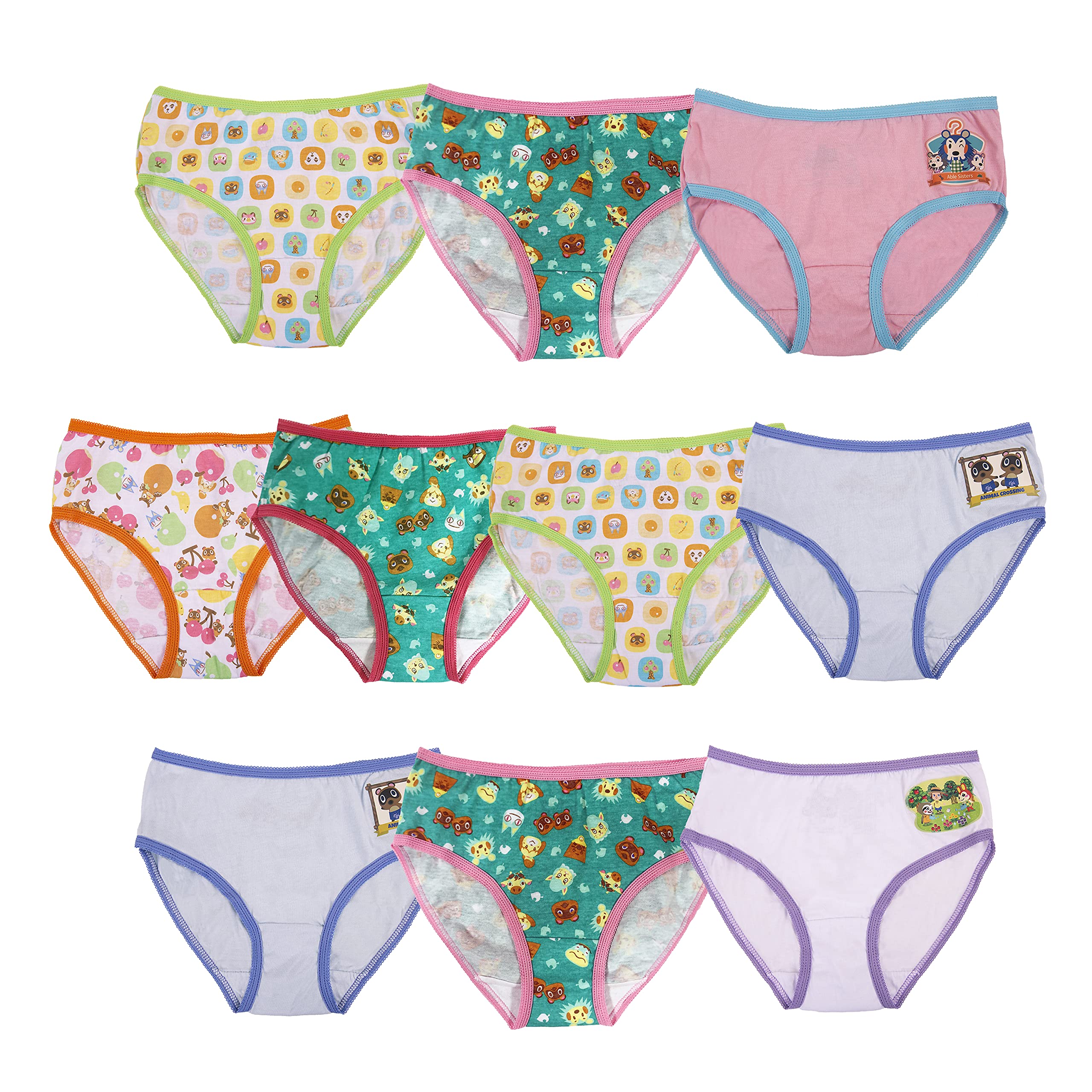 **Nintendo Animal Crossing Girls' Underwear Multipack - Cute & Comfortable Cotton Panties for Kids & Teens - Perfect for Sleepovers, Gifts & Everyday Wear**