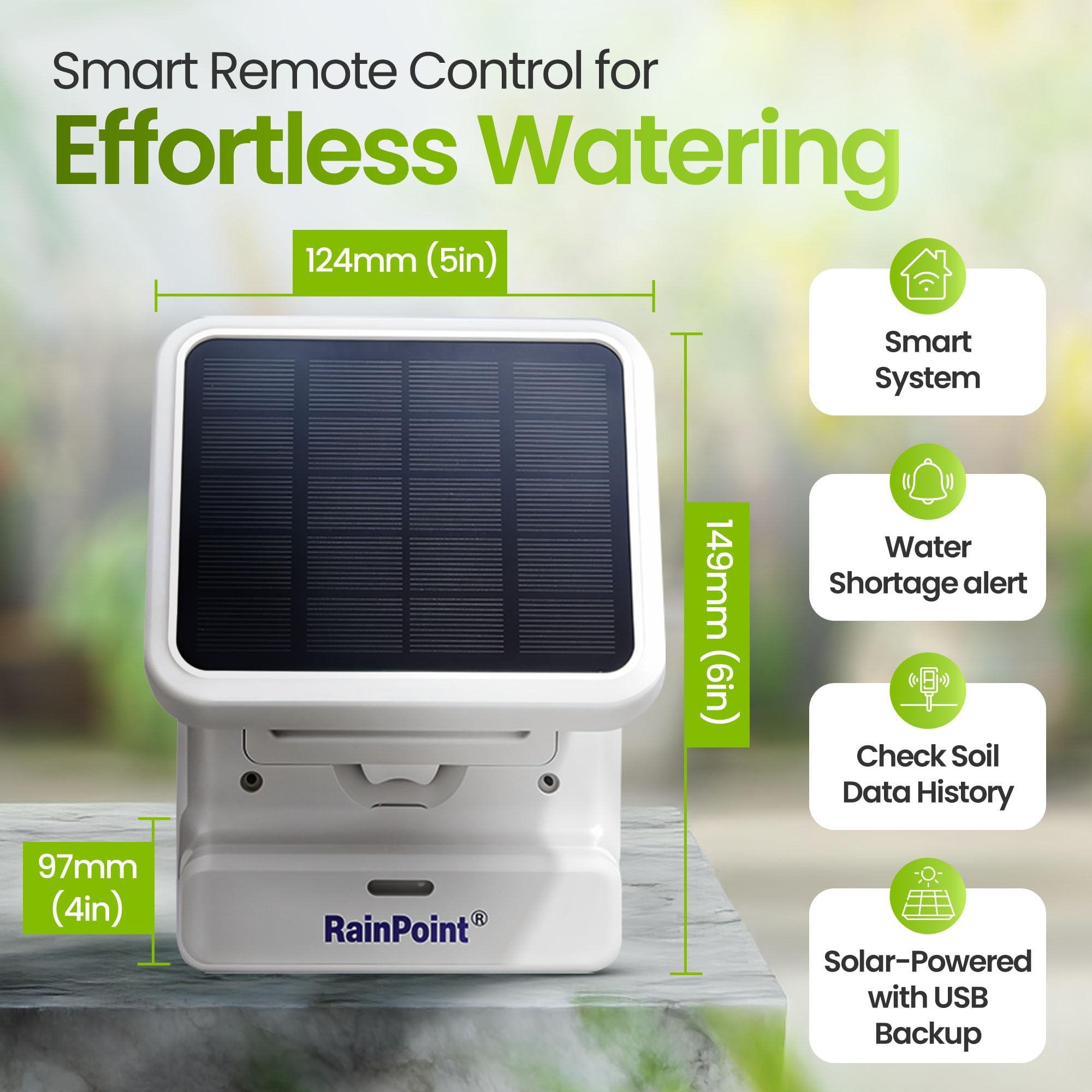 BALDR Smart WiFi Solar Drip Irrigation System - Automatic Plant Watering Kit with Timer & App Control - Indoor/Outdoor Solar Powered Water Pump for House Plants - Perfect for Vacation Care & Garden Maintenance