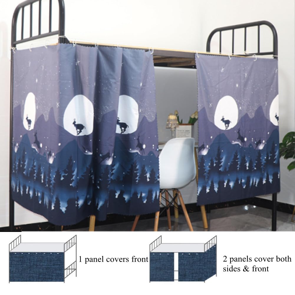 iBluelover Bunk Bed Curtains - Breathable Dustproof Blackout Curtains for Dorm Beds, College Students & Loft Sleeping - Lightproof Canopy Tent for Privacy & Better Sleep (Single Sleeper, Home Use)