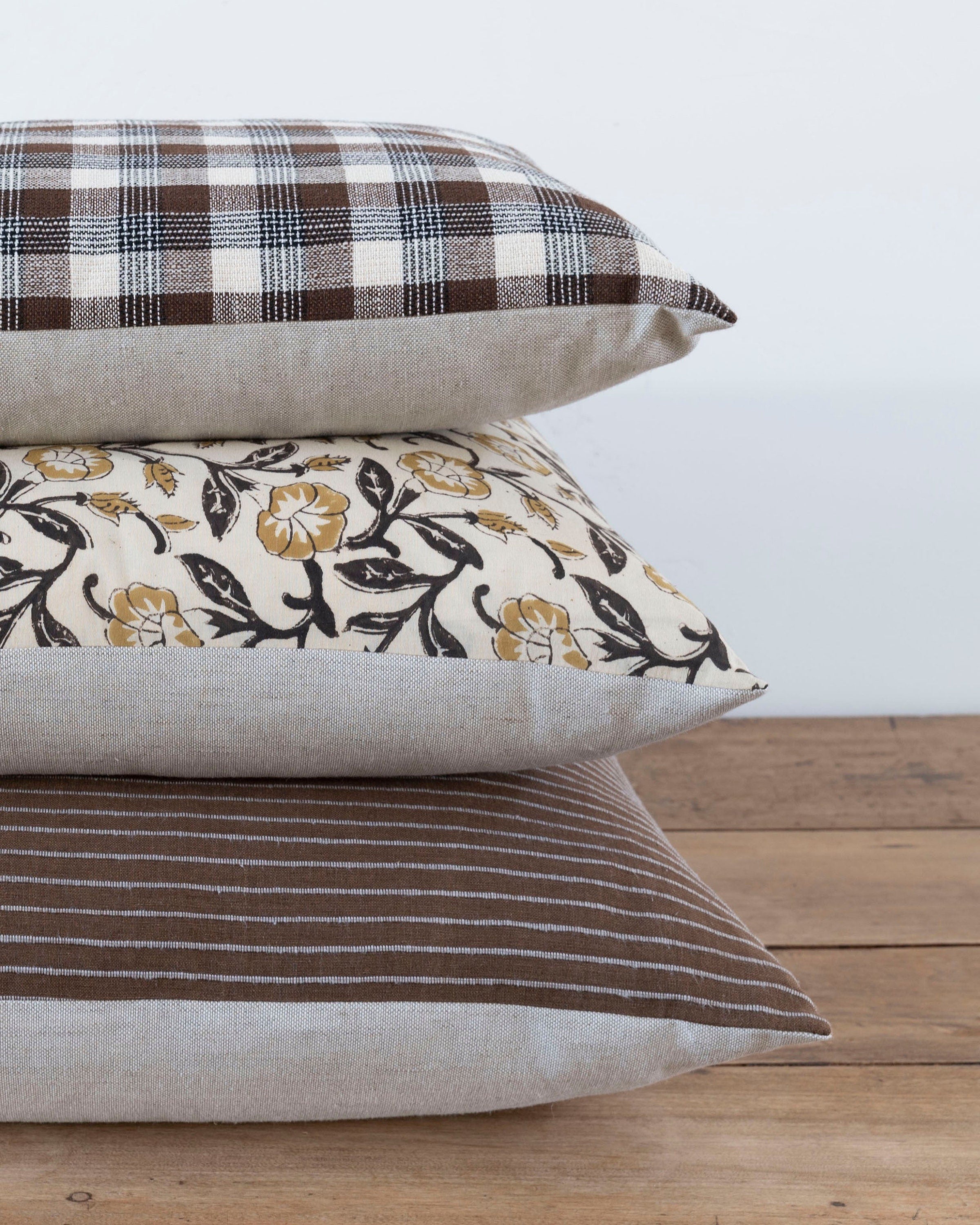 Designer Monterey Hazel Mustard Floral Pillow Cover - Bohemian Home Decor for Living Room, Bedroom, Sofa & Couch - Soft Cotton Throw Pillow Case 18x18 Inches