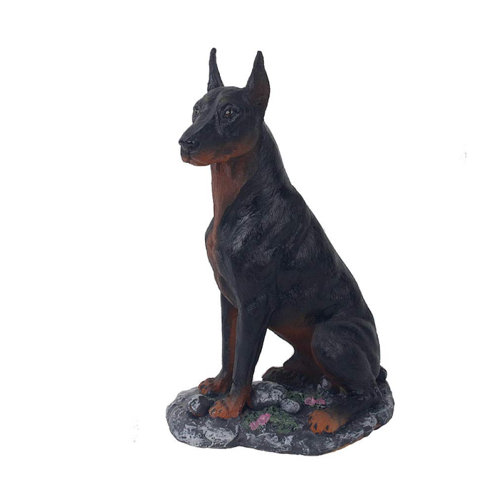 Realistic Doberman Resin Statue - Handcrafted Simulation Dog Figurine with Base, Lifelike Spaniel Decor for Home & Office - Perfect Gift for Pet Lovers & Animal Decor Enthusiasts