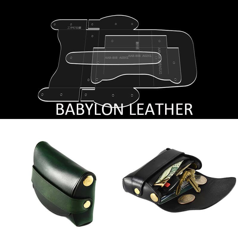 BABYLON™ Leather Coin Purse DIY Craft Pattern AAB 808 - Handmade Leather Wallet Making Kit for Women & Men - Perfect for Gift Giving, Travel & Everyday Use