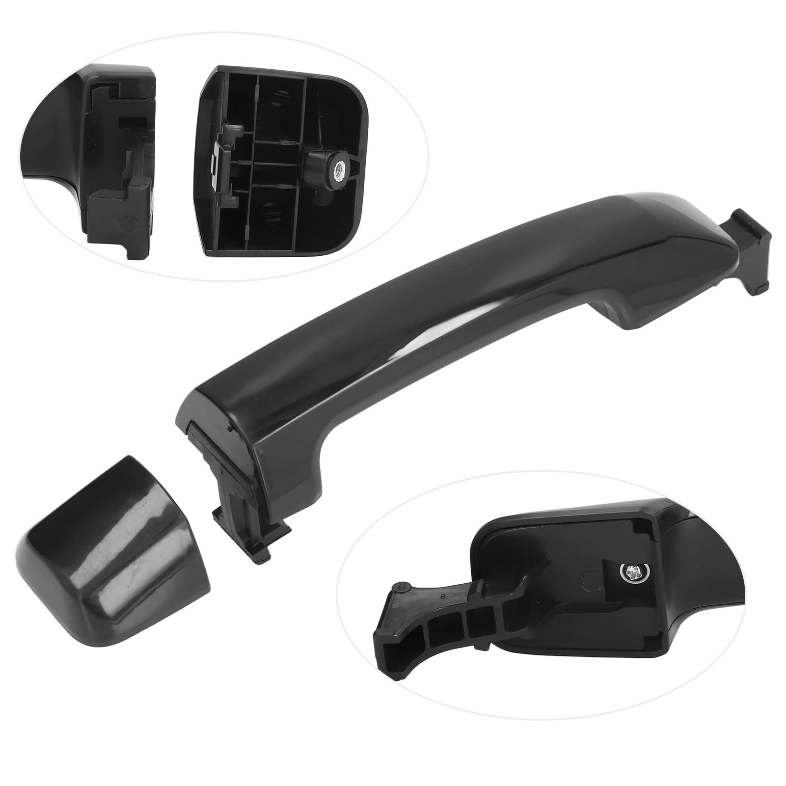 Glossy Black Front Exterior Door Handle Trim Replacement for Toyota Sequoia 2008-2020 | Durable 69210-0C030 Outer Handle Cover | Perfect for Car Door Protection & Style Upgrade
