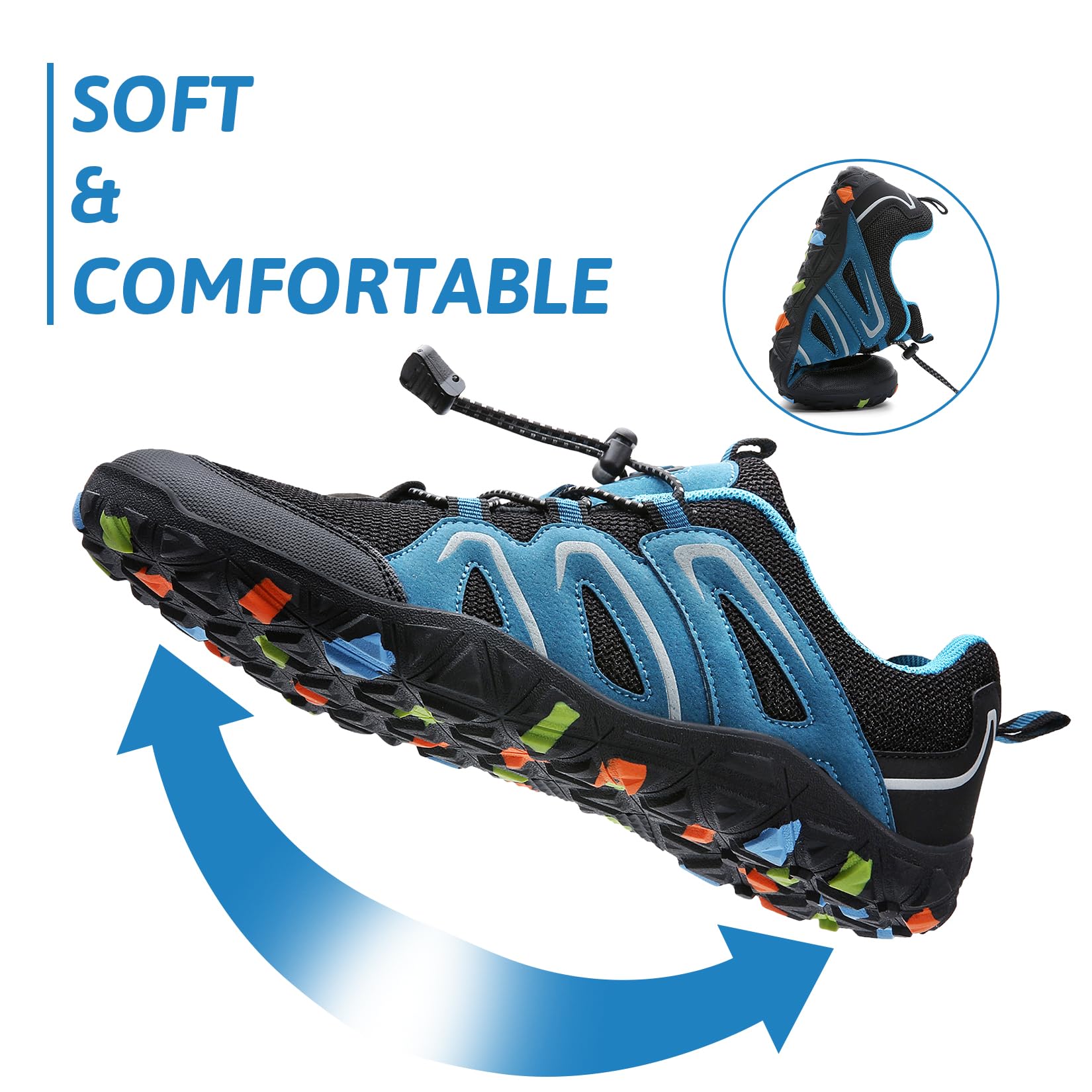 ASHION Boys Running Shoes - Barefoot Sneakers with Wide Toe Box | Lightweight Athletic Walking & Hiking Shoes for Kids | Perfect for School, Sports & Outdoor Adventures