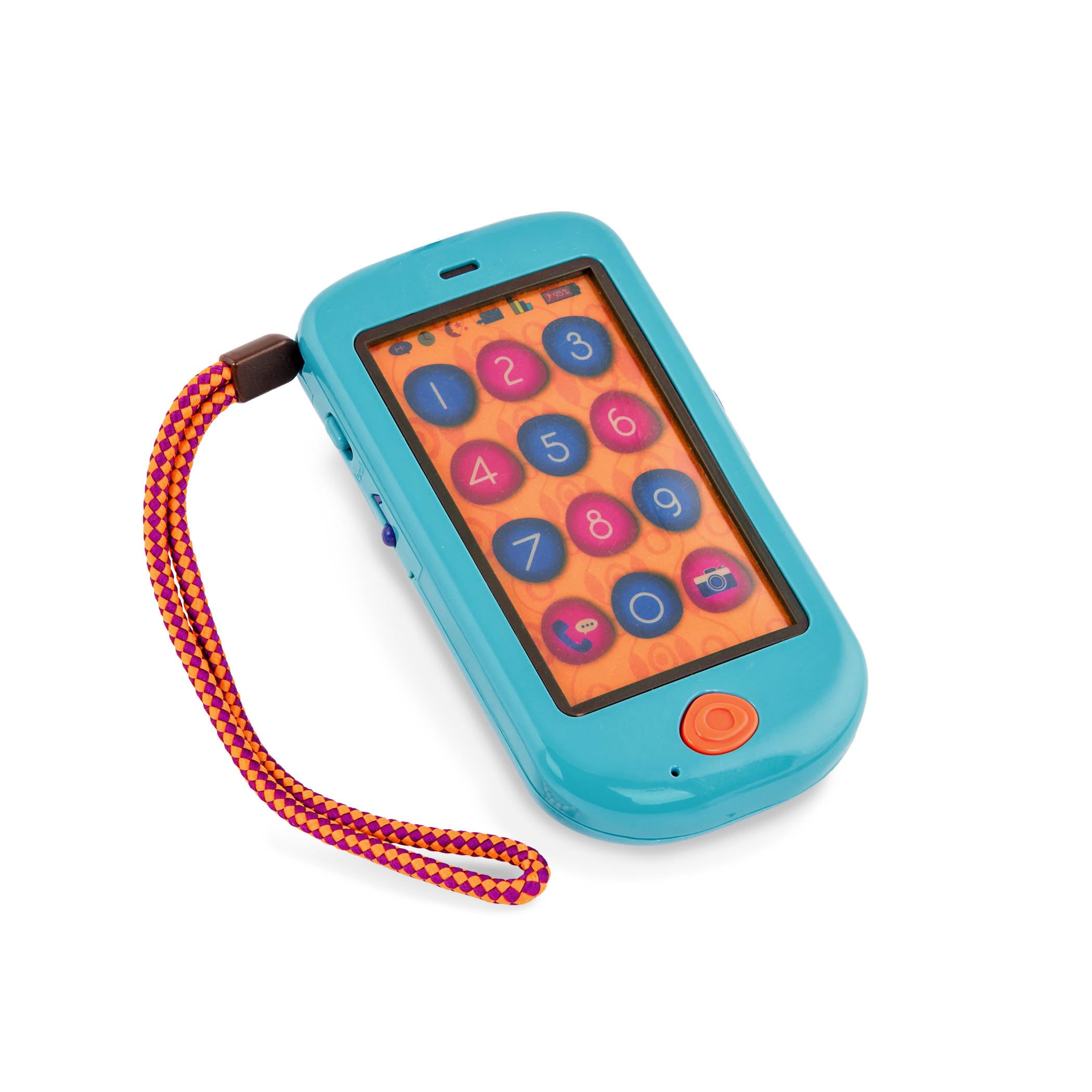 B. Toys HiPhone Toy Smart Phone for Kids - Interactive Play Phone with Sounds, Music & Voice Messages - Toddler Learning Phone with Message Recorder - Educational Toy for 18+ Months - Perfect for Pretend Play, Early Learning & Travel Entertainment